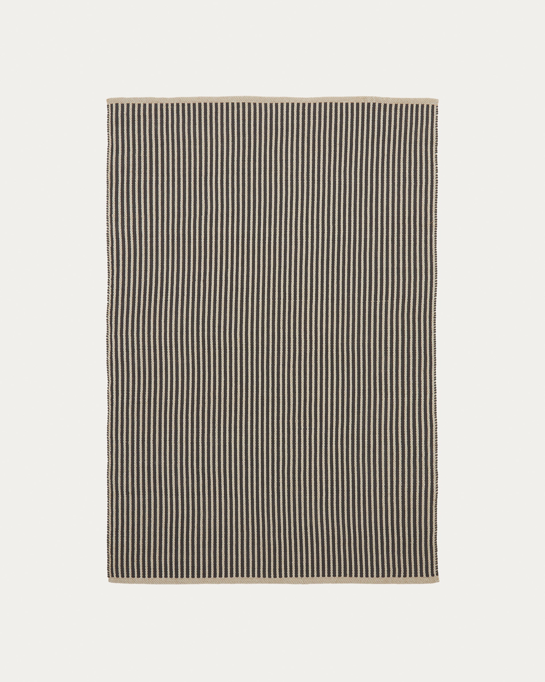 Satanca beige and black striped carpet made of synthetic fibers, 160 x 230 cm