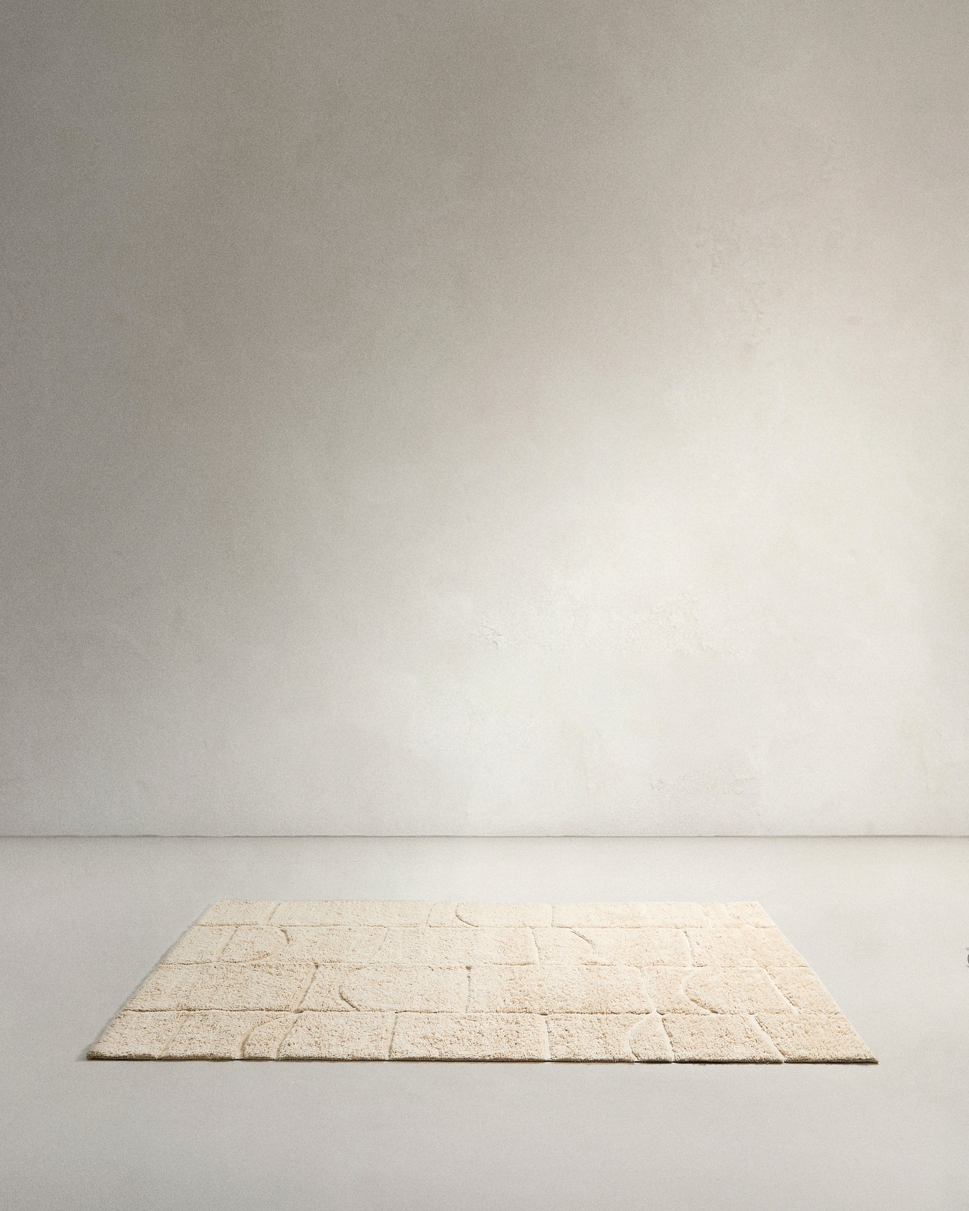 Nak ecru wool jacquard rug, 200 x 300 cm - Product View