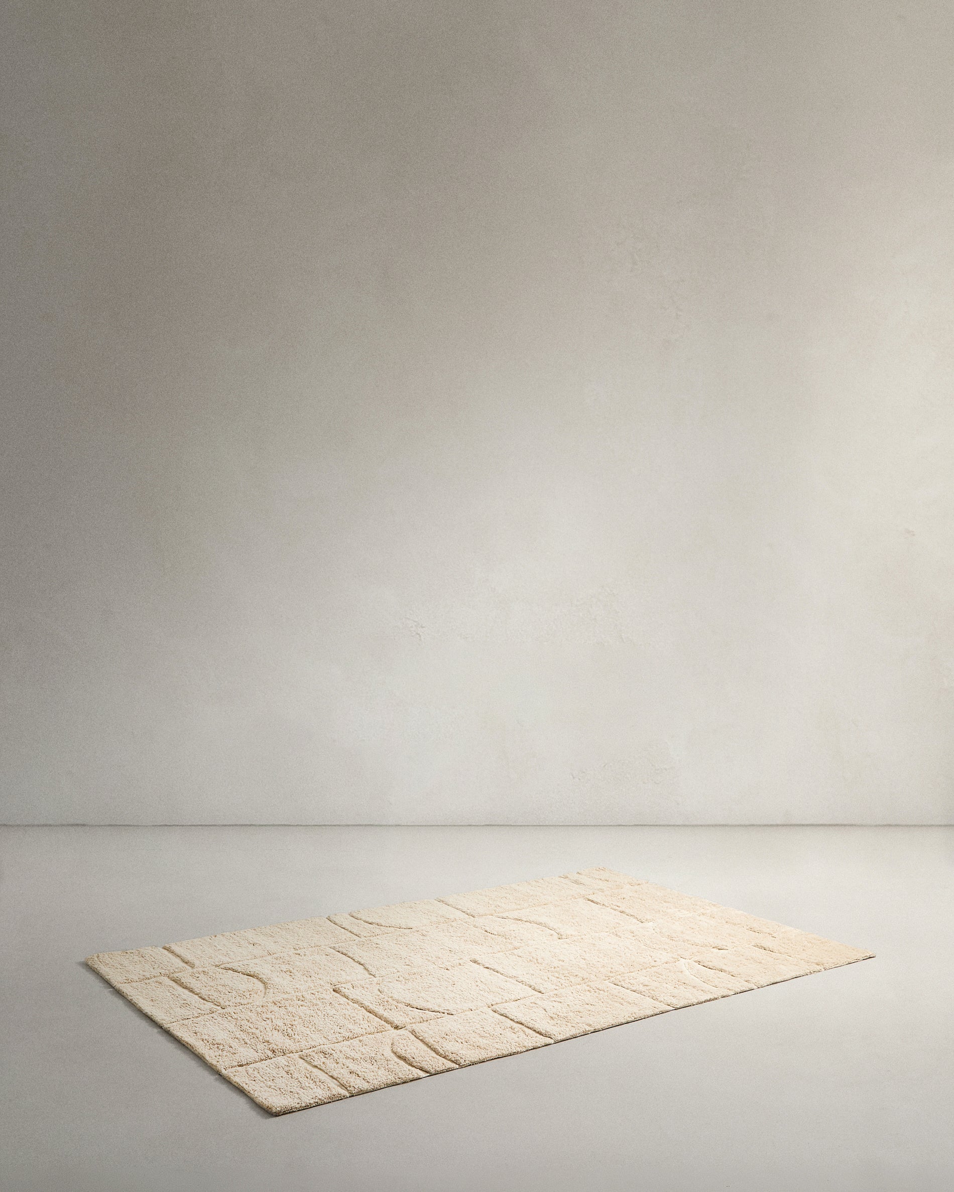 Nak ecru wool jacquard rug, 200 x 300 cm - Product View