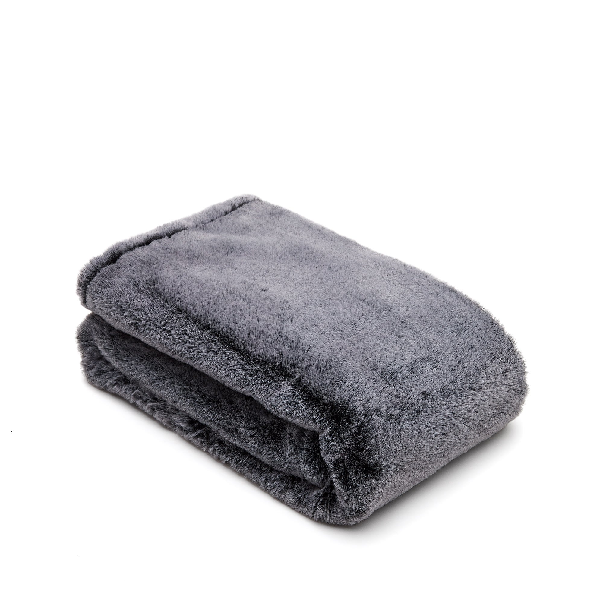 Stork blanket with dark grey fur 125 x 150 cm