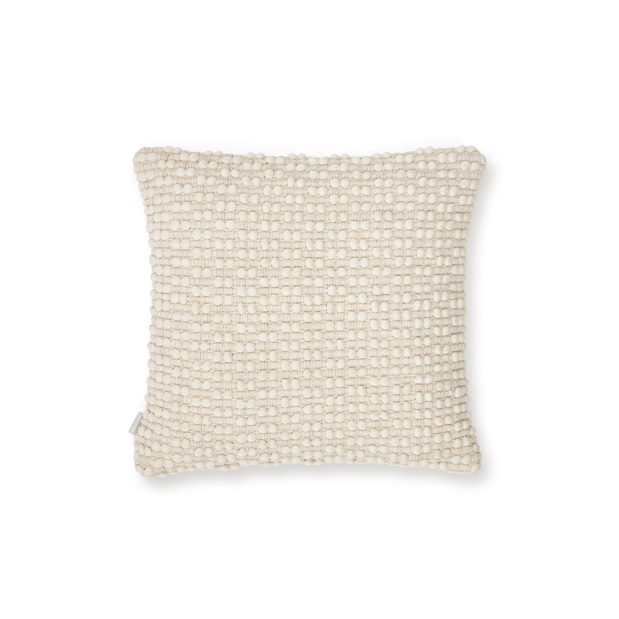 Mascarell cushion cover in white cotton and polypropylene, 45 x 45 cm - Product Image