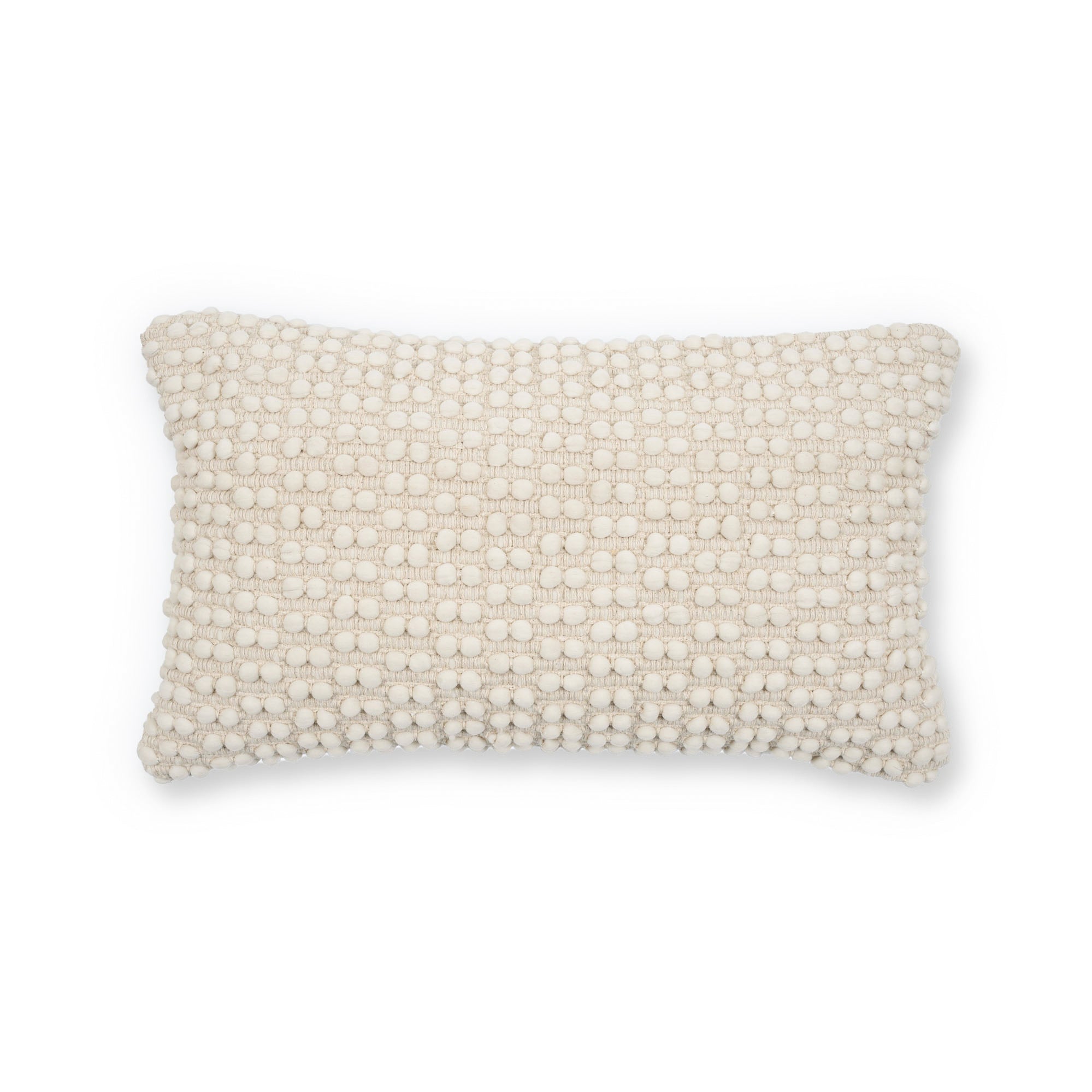 Mascarell cushion cover in white cotton and polyester, 30 x 50 cm - Product Image