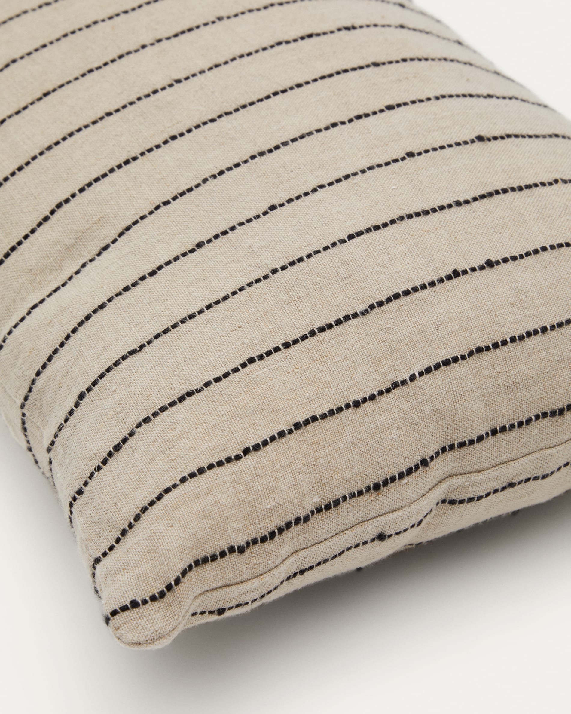 Sanima beige striped pillowcase 100% Linen 50 x 30 cm