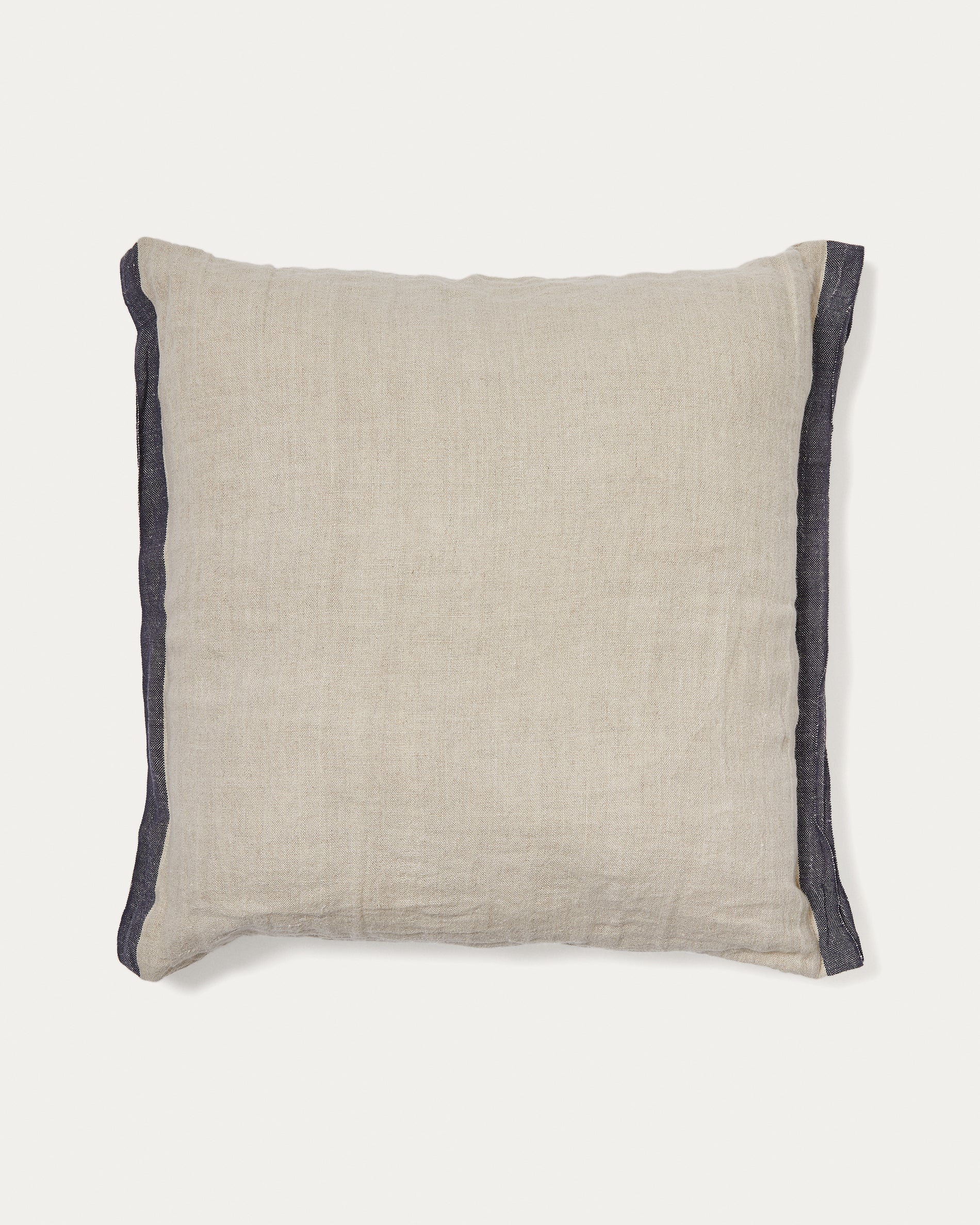 Suerta beige and blue cushion cover, 100% linen, 50 x 50 cm - Product View