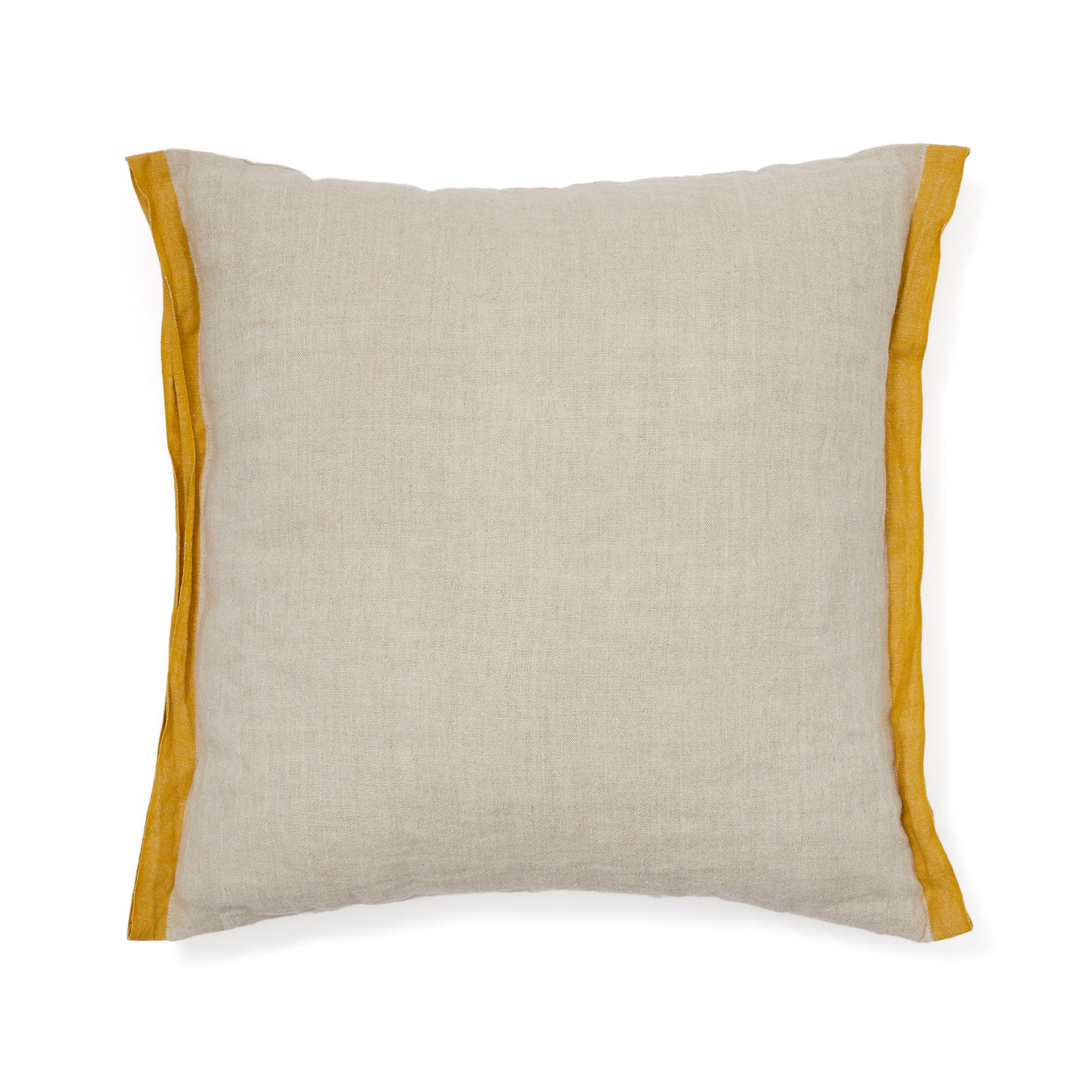 Suerta beige and mustard cushion cover, 100% linen, 50 x 50 cm - Product Image