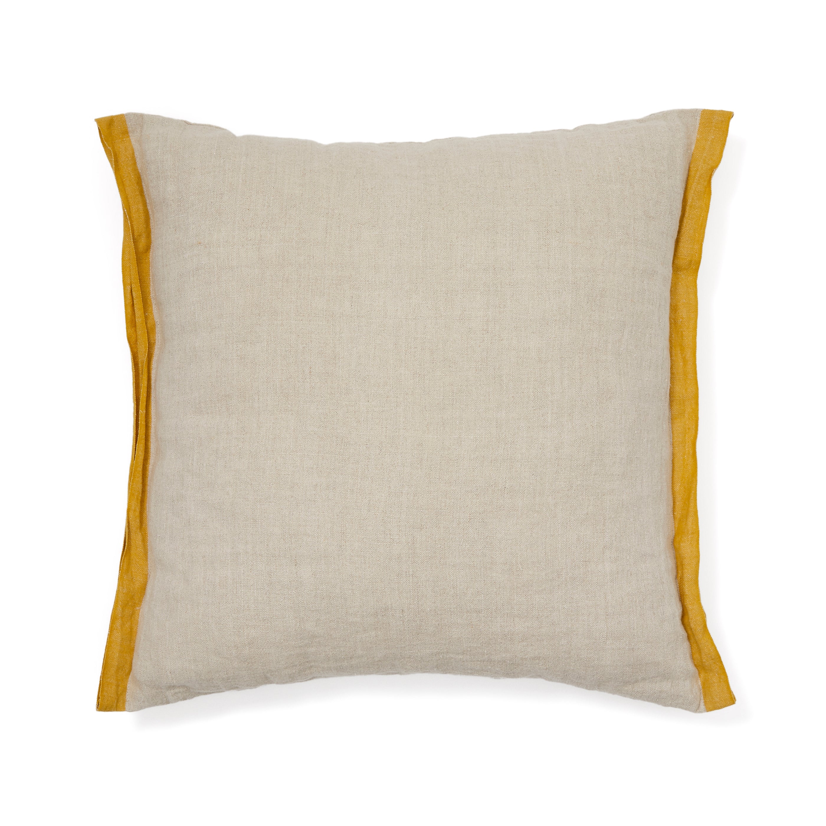 Suerta beige and mustard cushion cover, 100% linen, 50 x 50 cm - Product Image