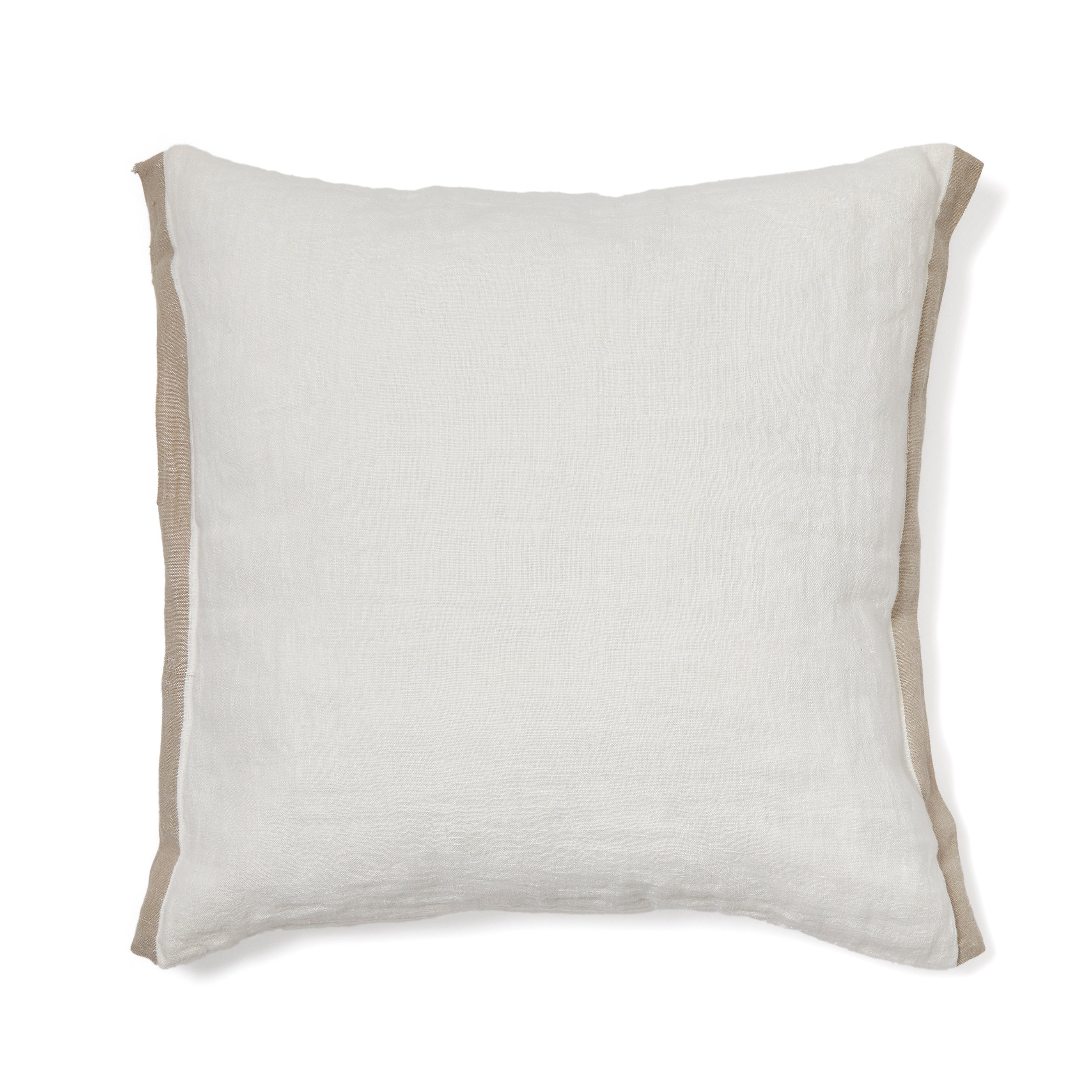 Suerta white and beige cushion cover, 100% linen, 50 x 50 cm - Product Image