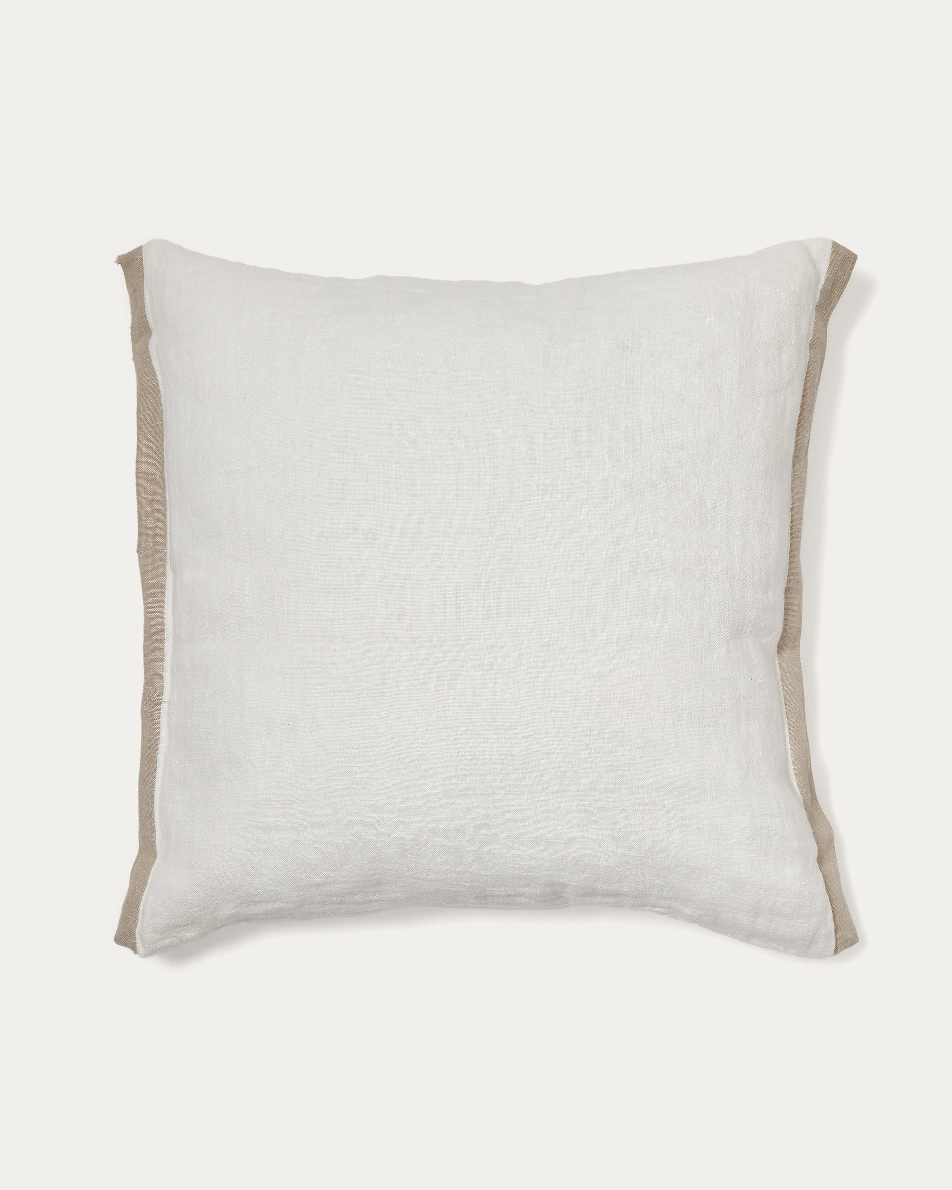 Suerta white and beige cushion cover, 100% linen, 50 x 50 cm - Product View