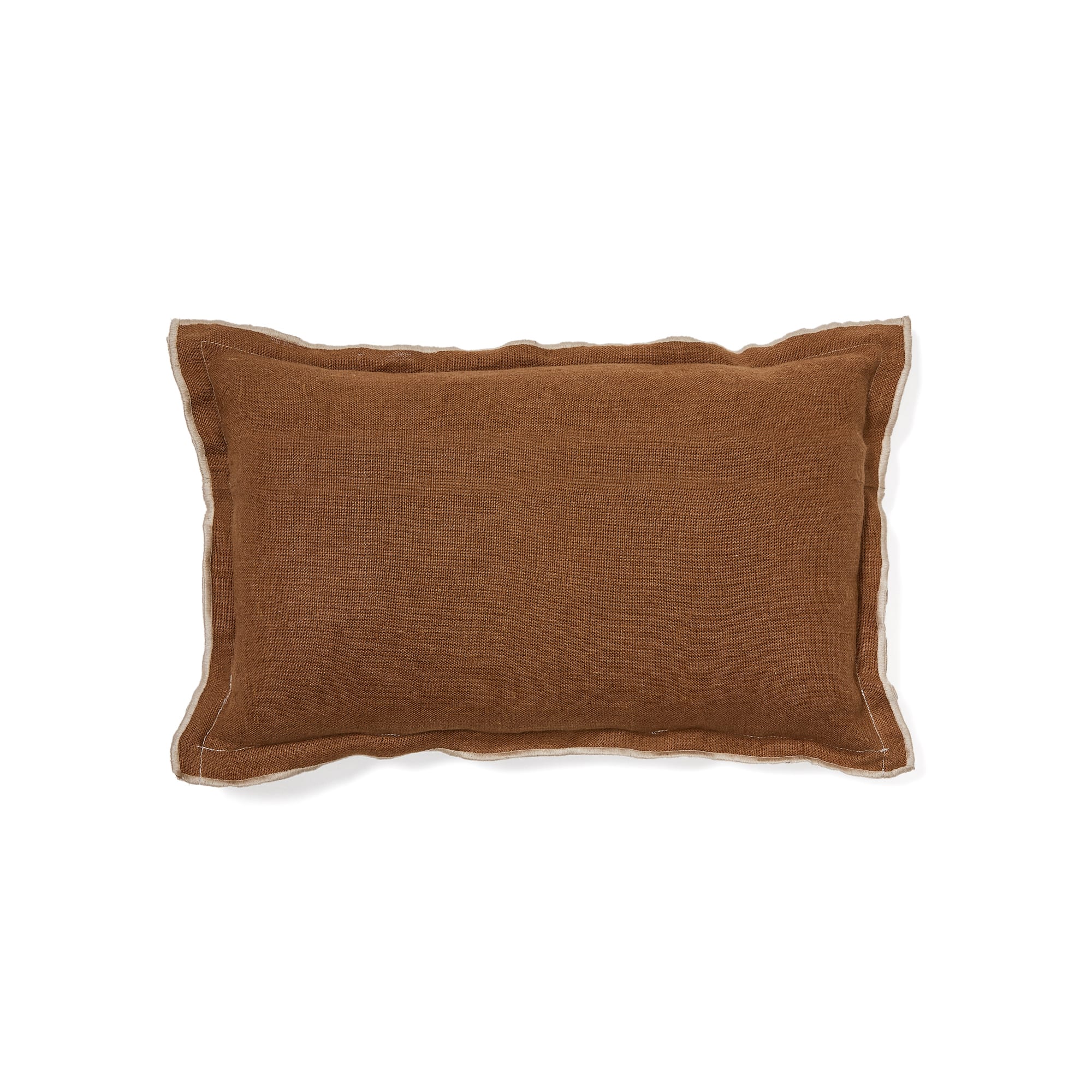 Sagi beige and brown linen pillowcase 30 x 50 cm