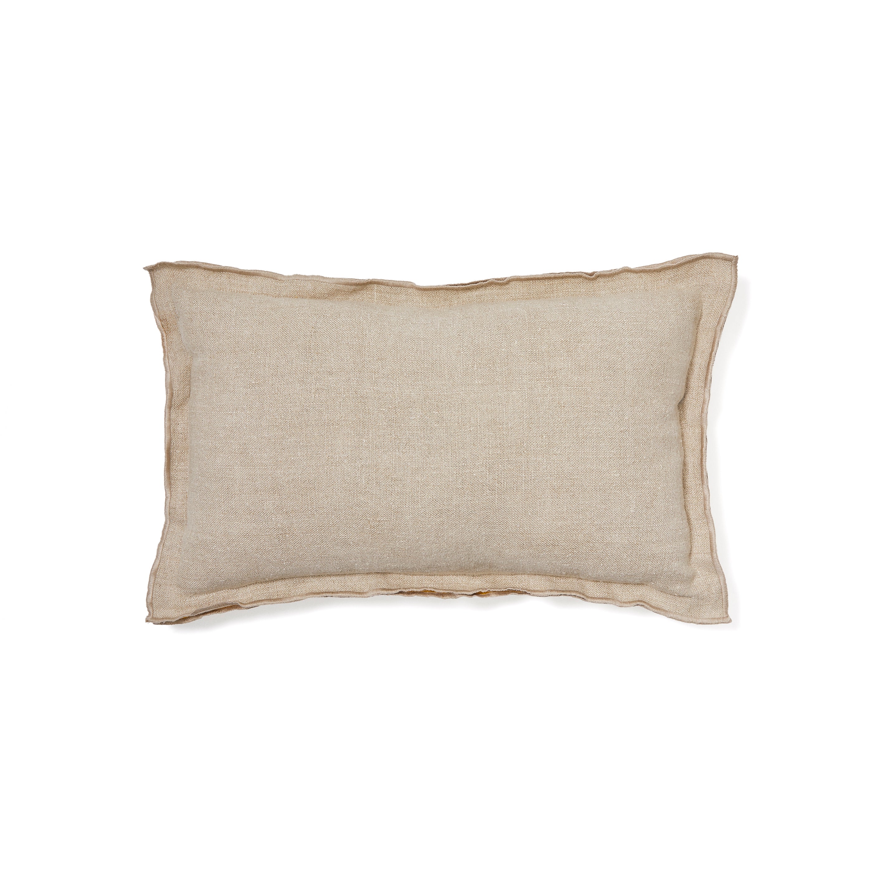 Sagi beige and mustard linen pillowcase 30 x 50 cm