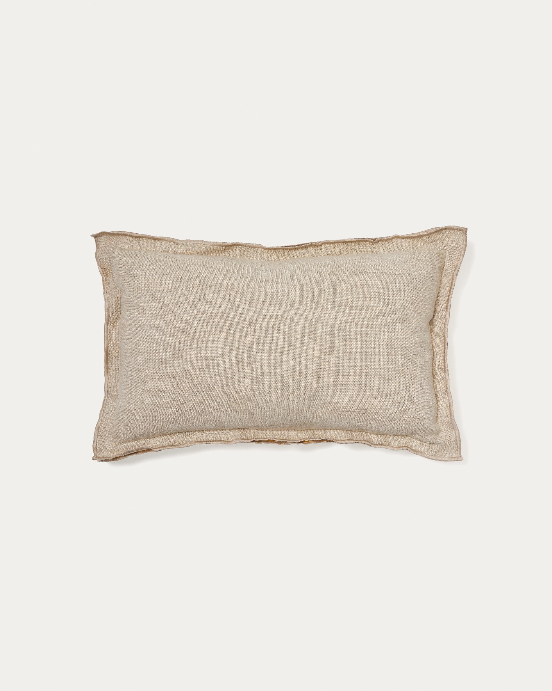 Sagi beige and mustard linen pillowcase 30 x 50 cm