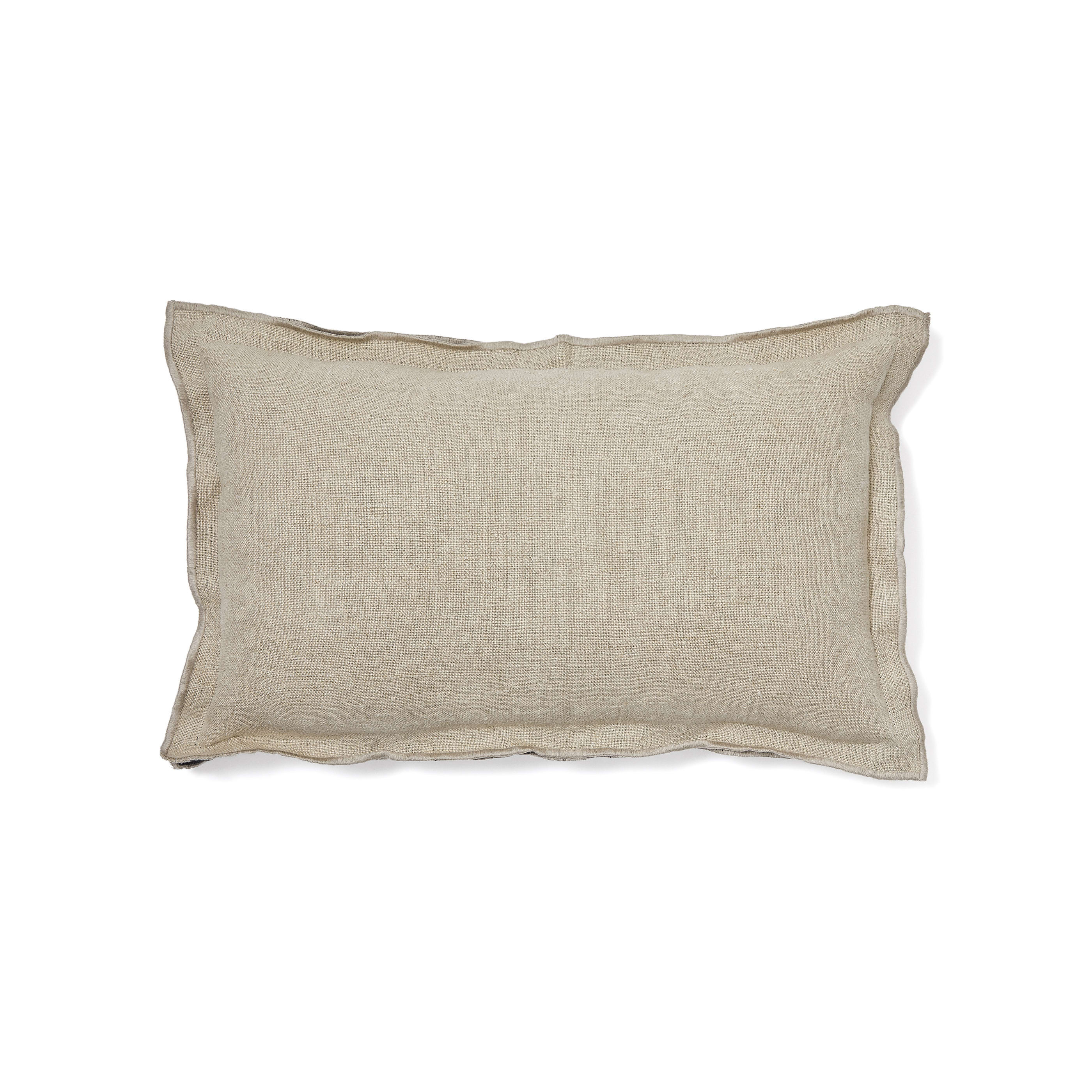 Sagi beige and black linen pillowcase 30 x 50 cm