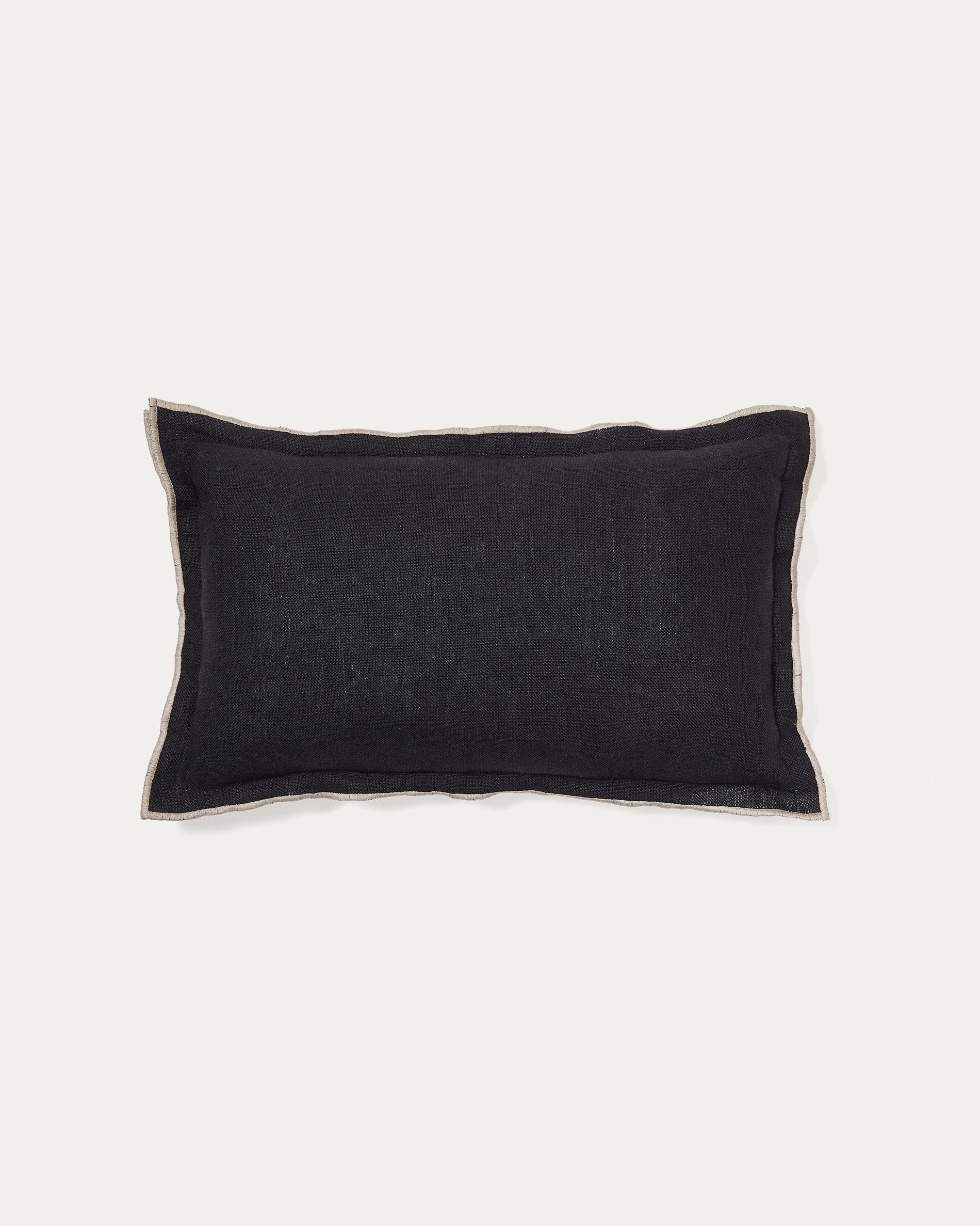 Sagi beige and black linen pillowcase 30 x 50 cm