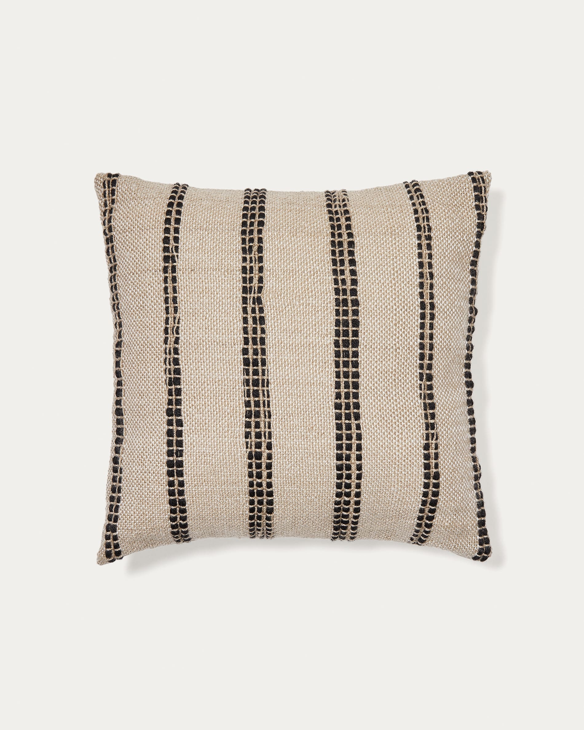 Baster beige outdoor cushion cover with black stripes 45 x 45 cm