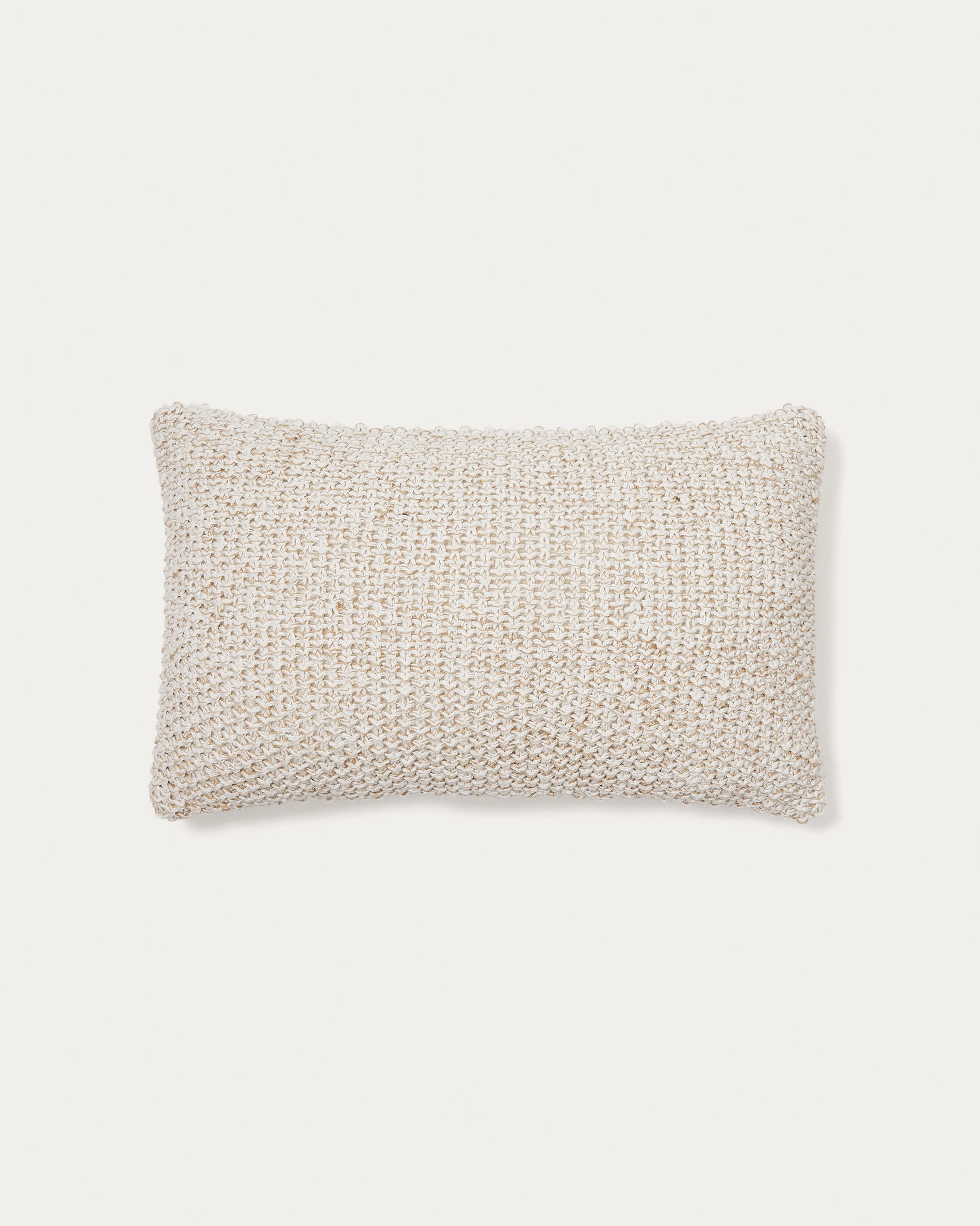 Sunira cushion cover in cotton and natural jute, 30 x 50 cm - Product View