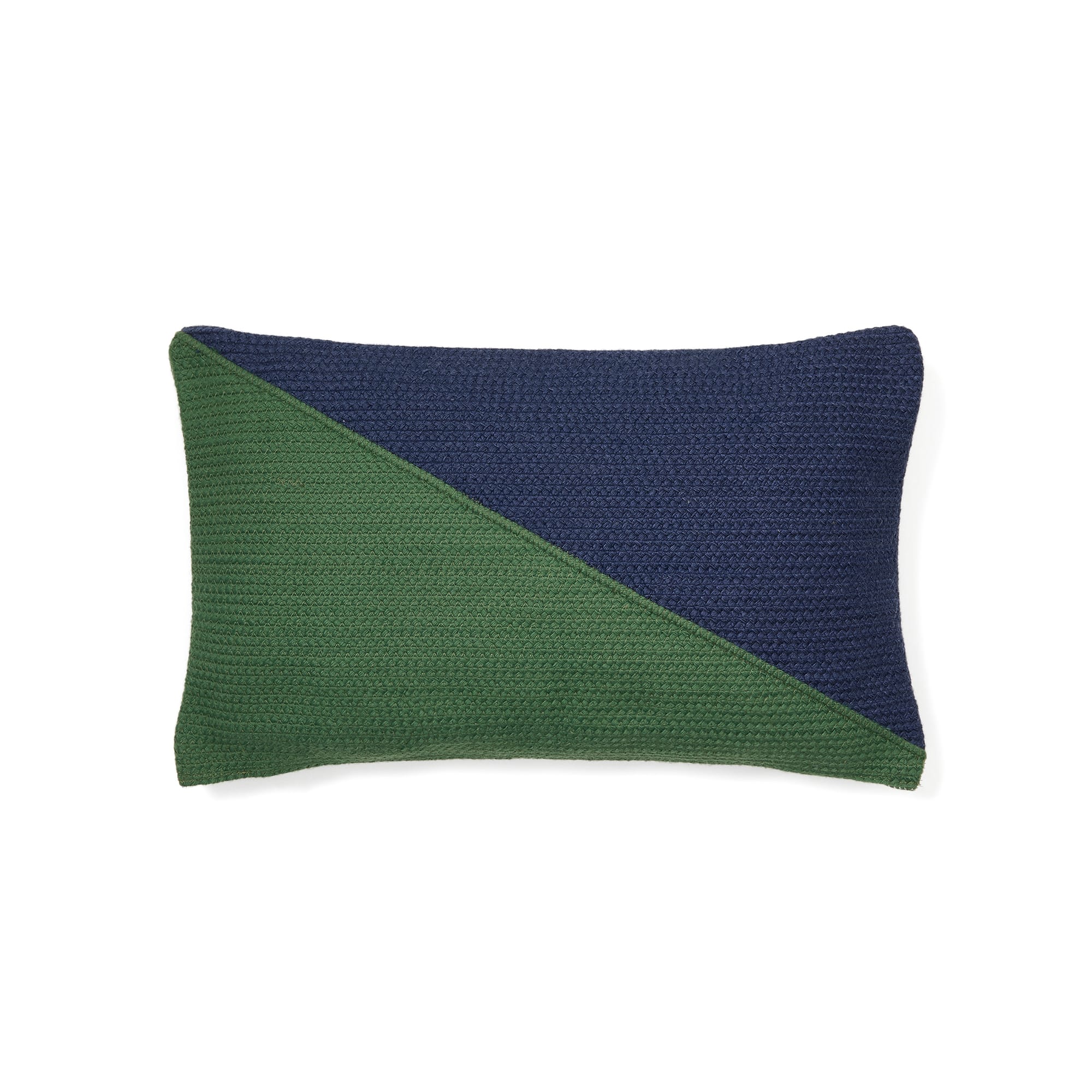 Saigua cushion cover with green and blue diagonal stripes, 100% PET, 30 x 50 cm