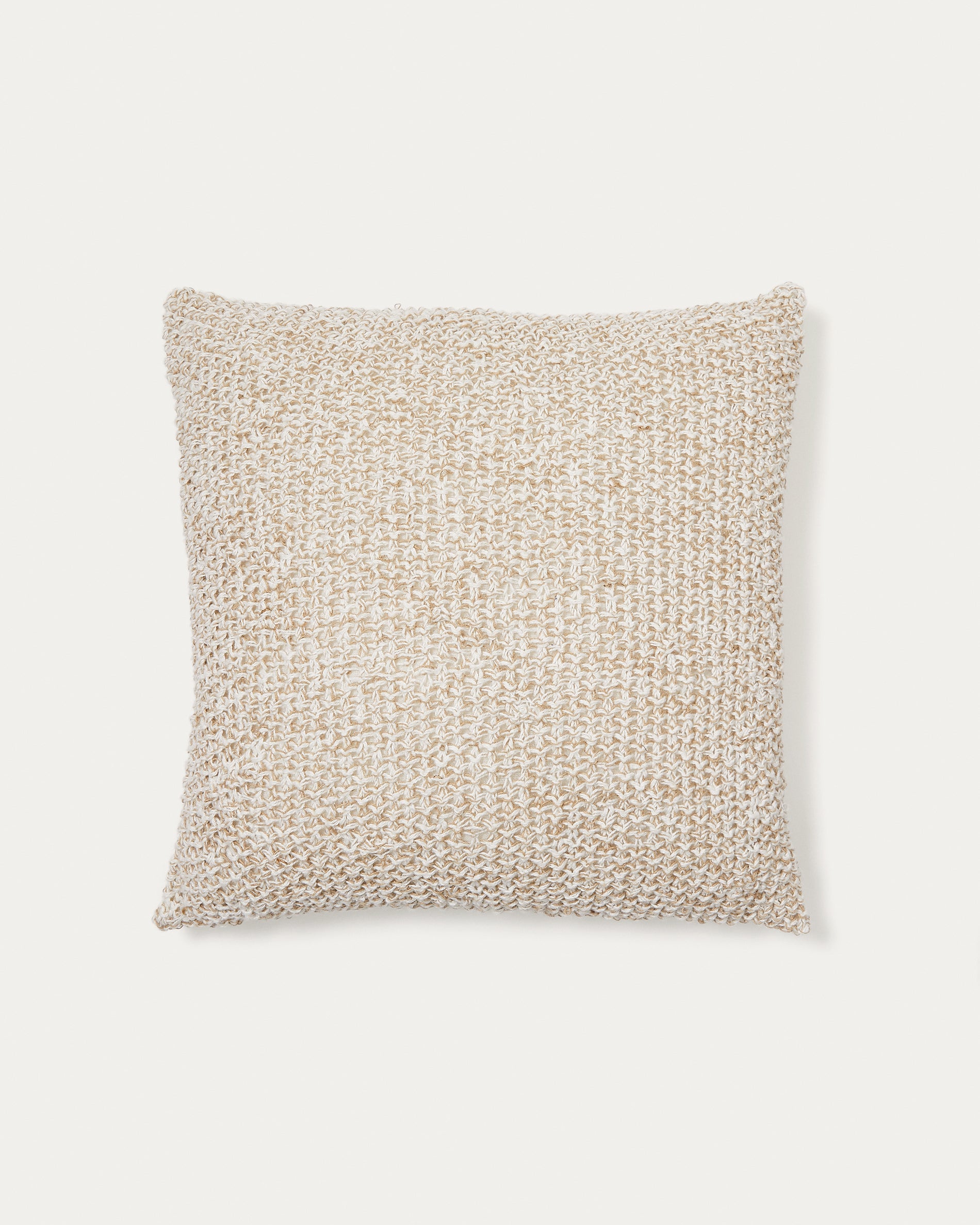 Sunira cushion cover in cotton and natural jute, 45 x 45 cm - Product View