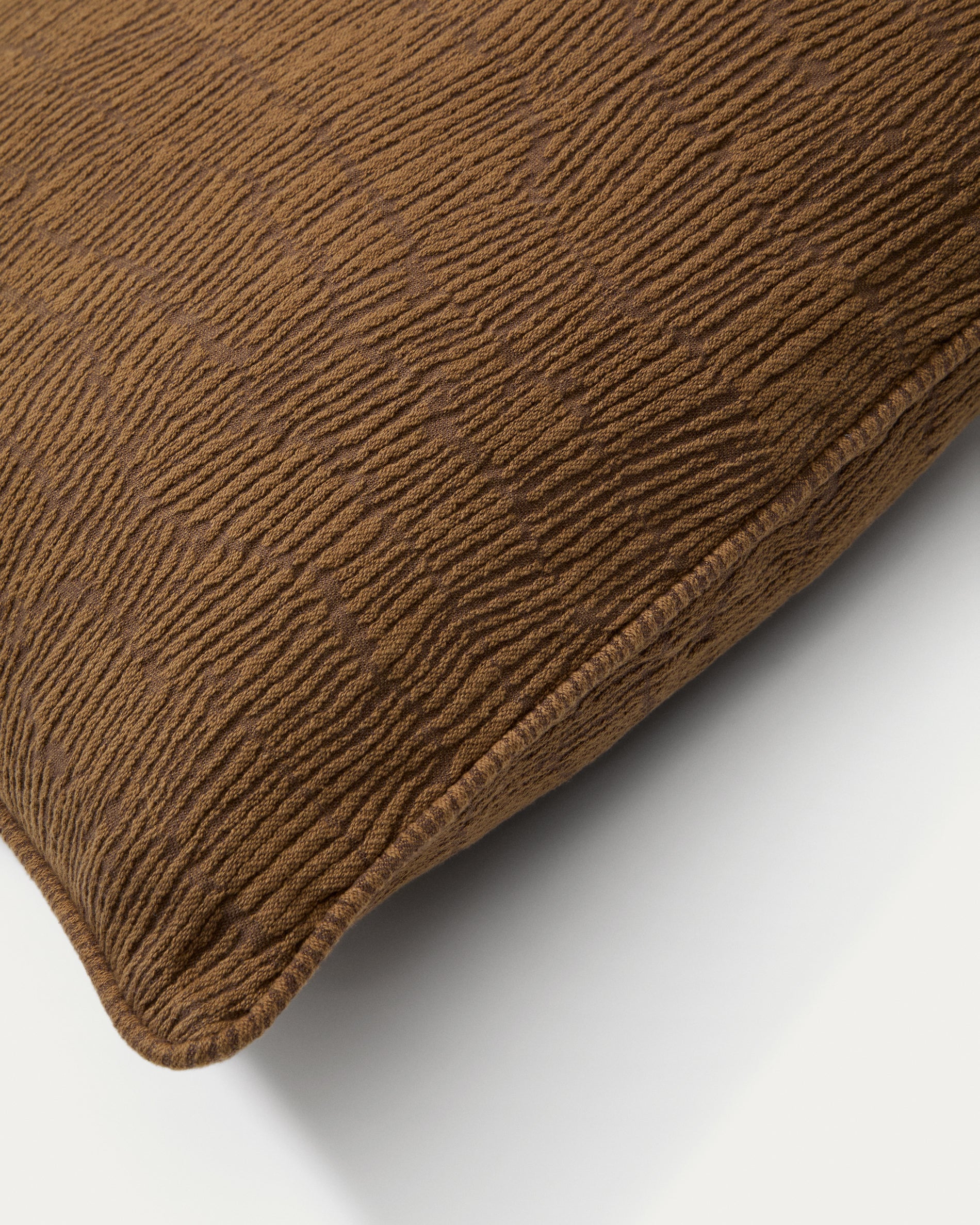 Labid mustard-coloured jacquard, 100% cotton cushion cover, 45 x 45 cm - Detail