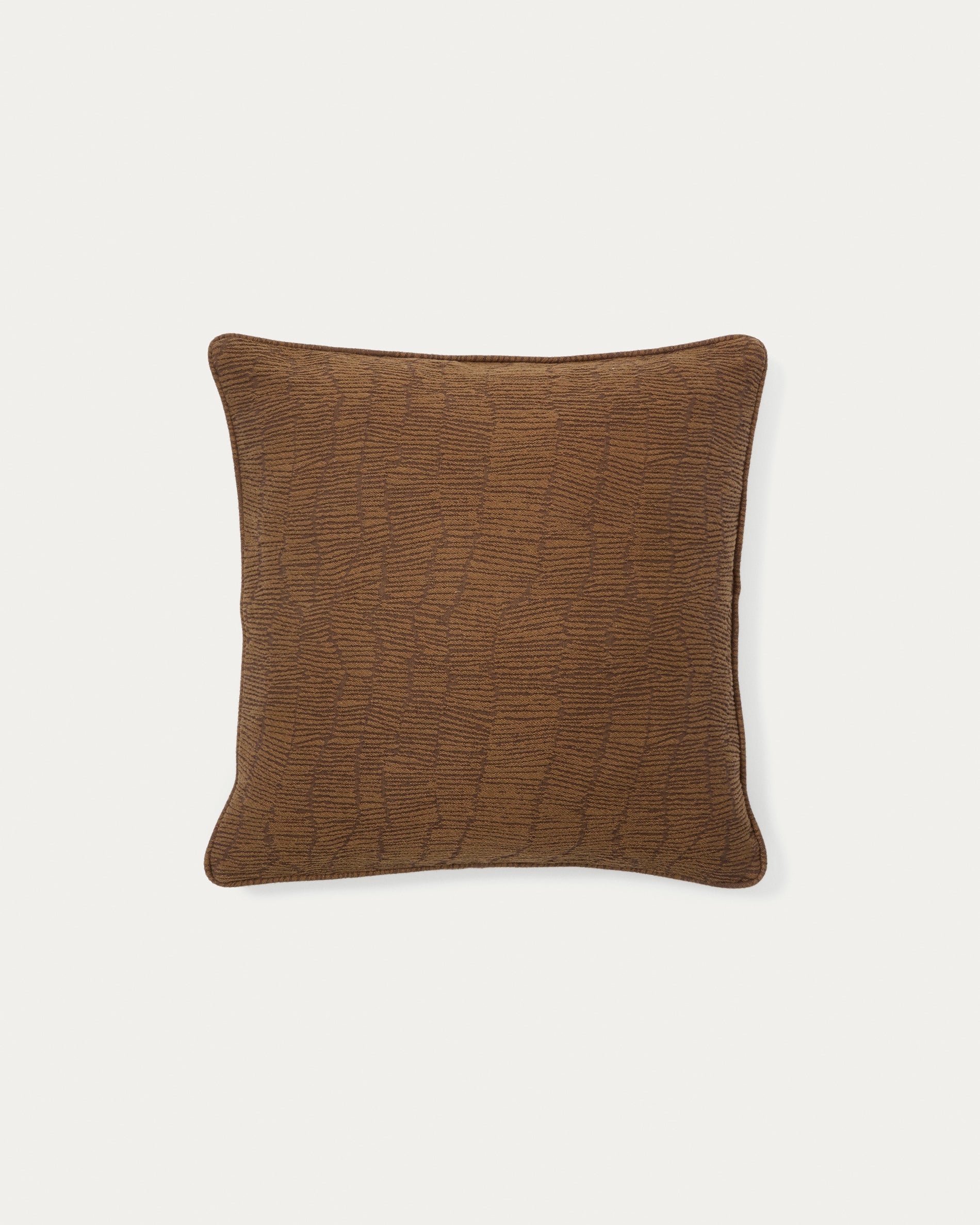 Labid mustard-coloured jacquard, 100% cotton cushion cover, 45 x 45 cm - Product View