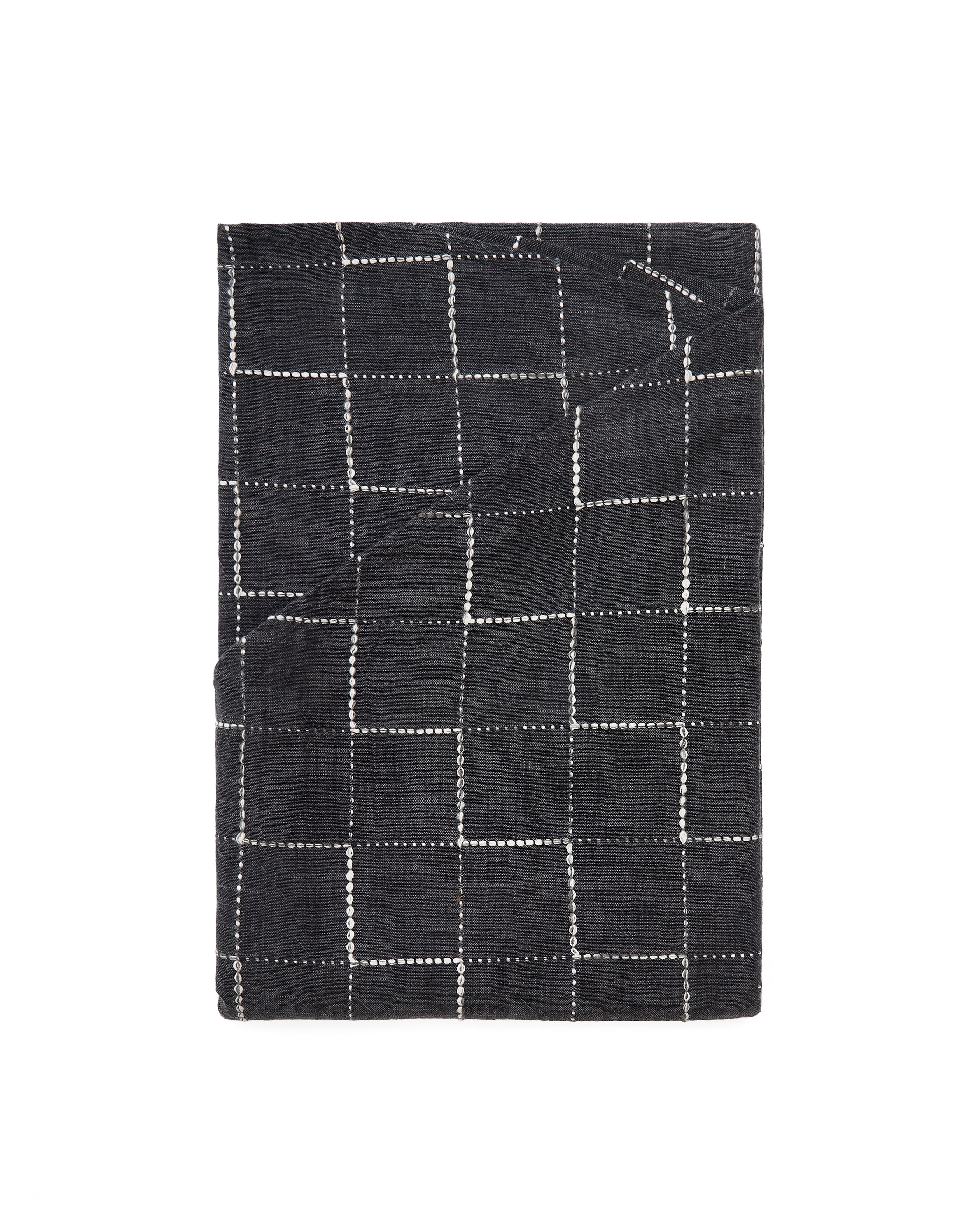 Ersen round black 100% cotton tablecloth, Ø170 cm - Product Image