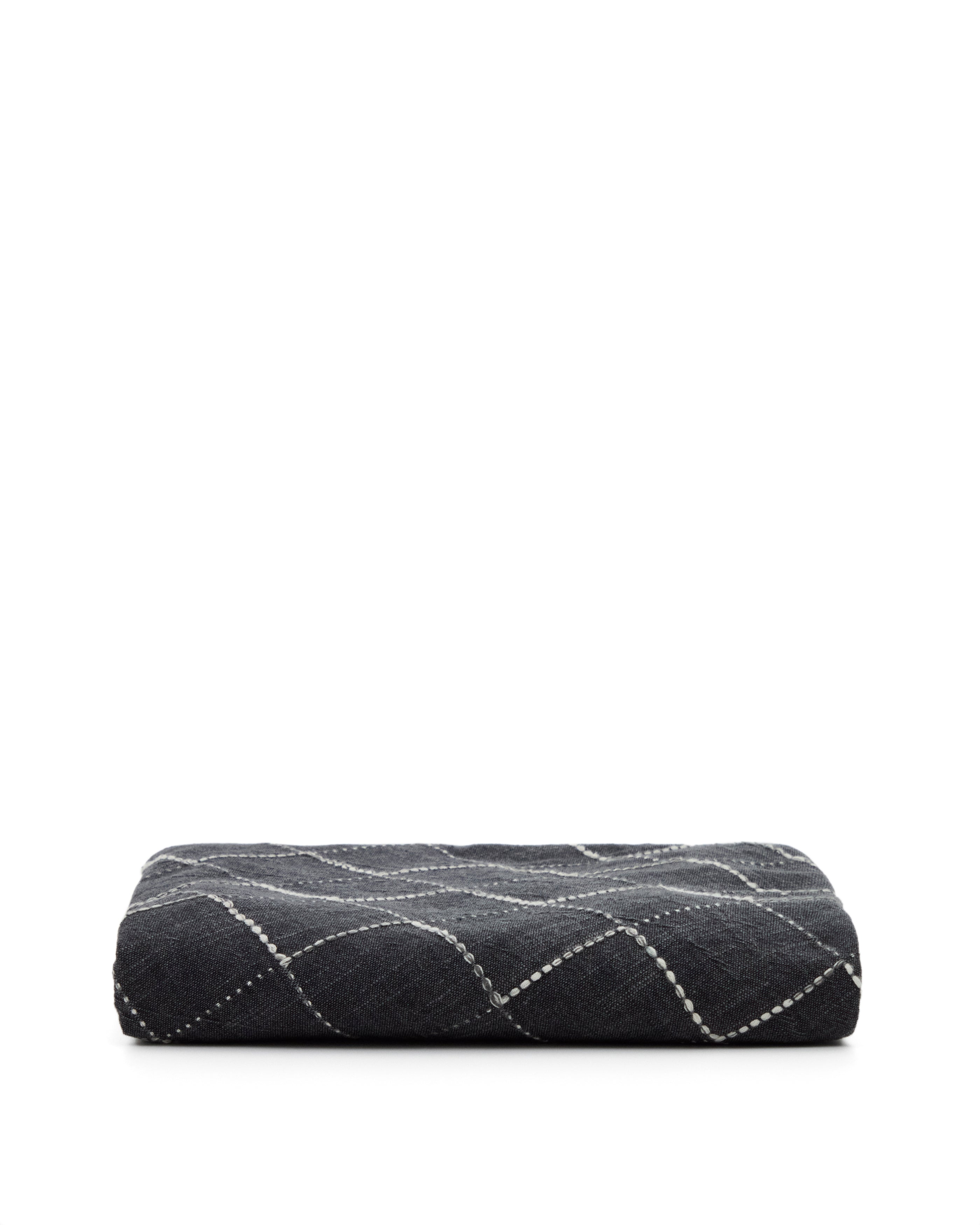 Ersen round black 100% cotton tablecloth, Ø170 cm - Product Image