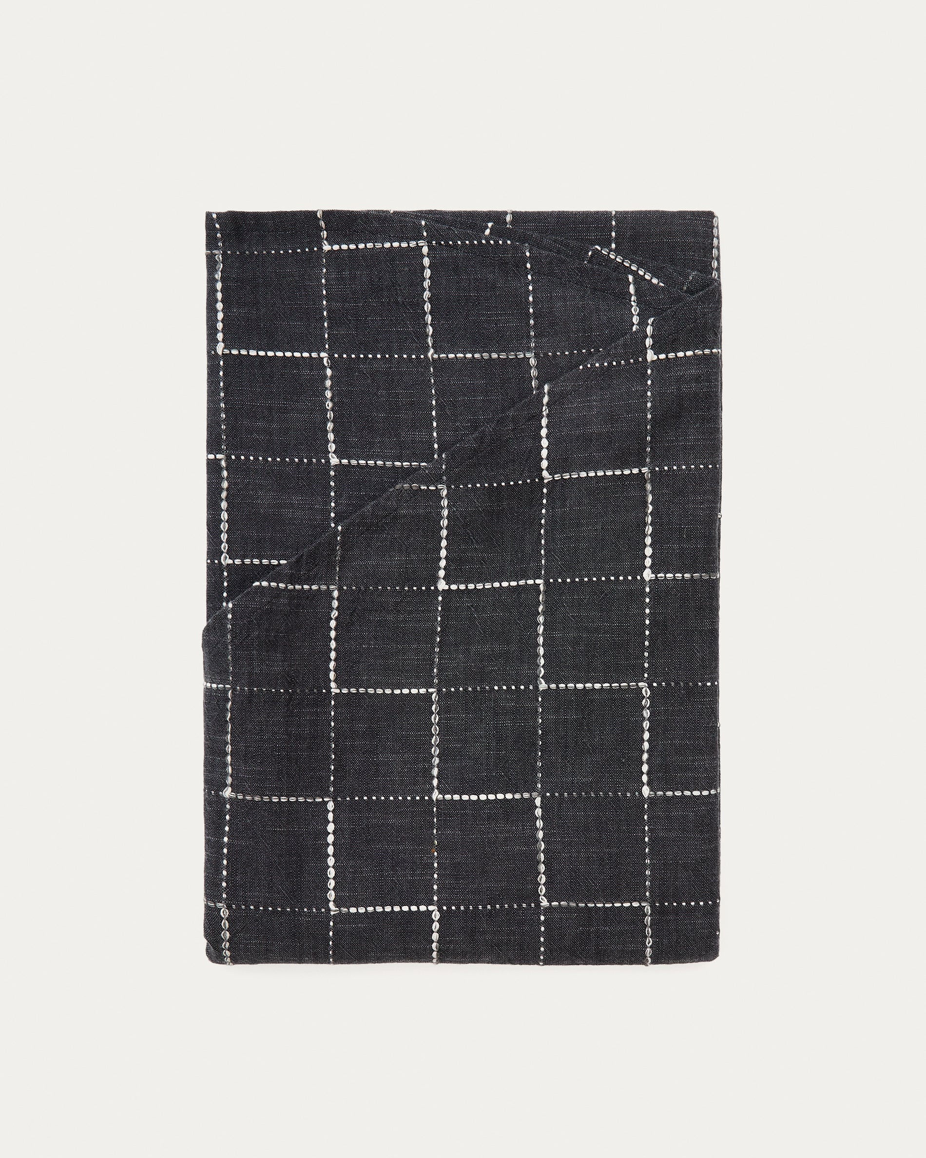Ersen round black 100% cotton tablecloth, Ø170 cm - Product View