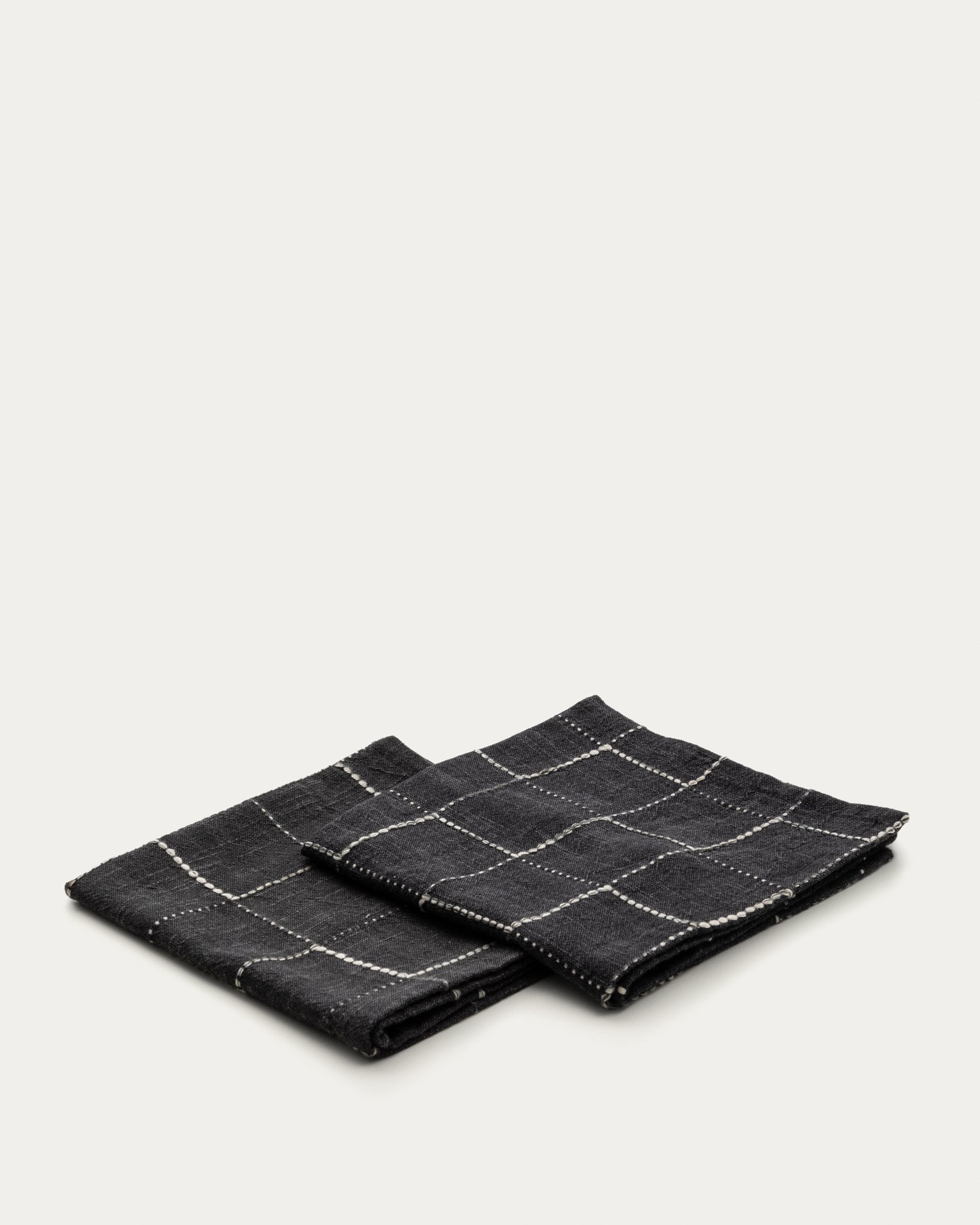 Ersen set of 2 black, 100% cotton napkins - Product View