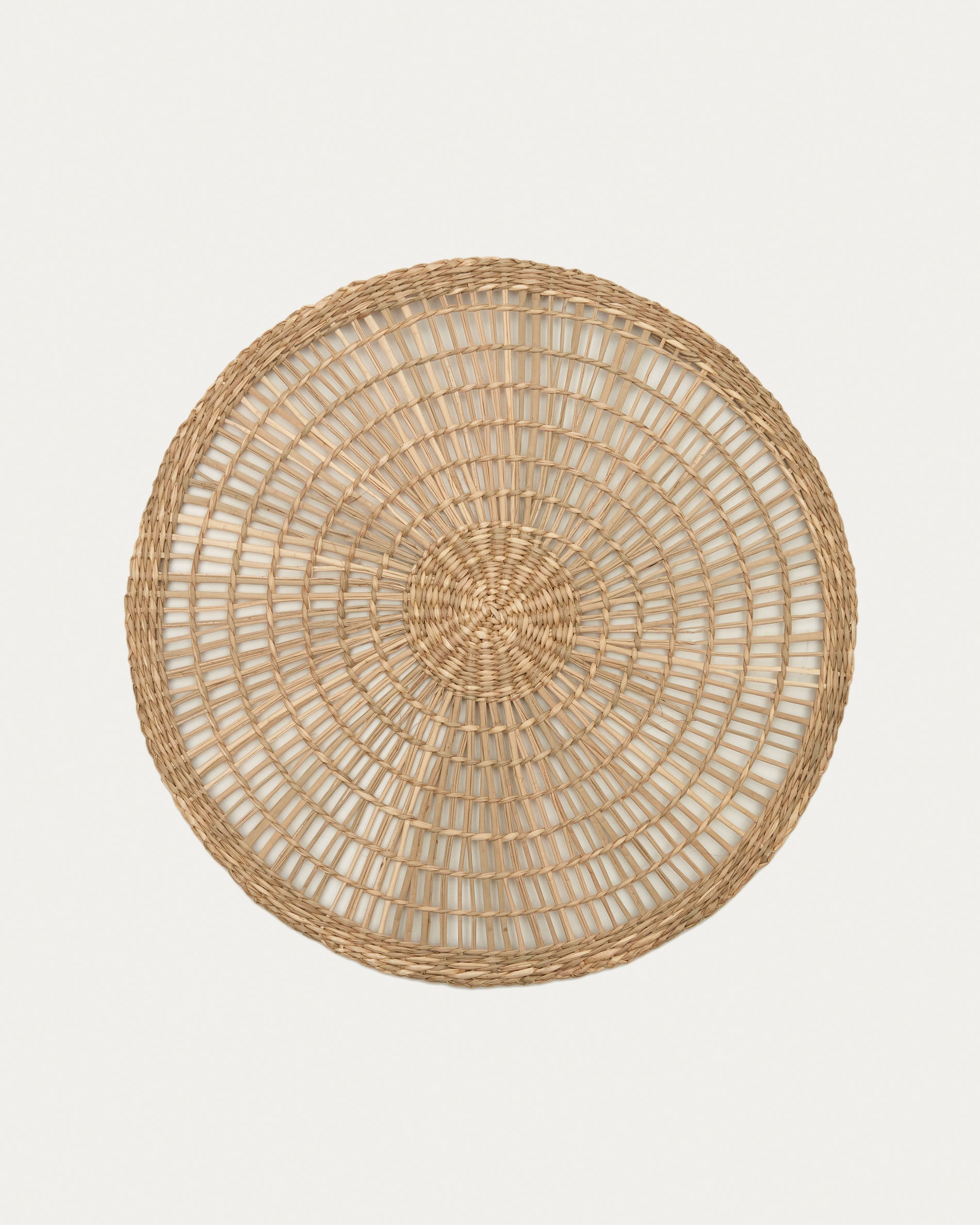 Palau set of 2 round placements made of natural fibers in a natural finish, 38 x 38 cm - Product View