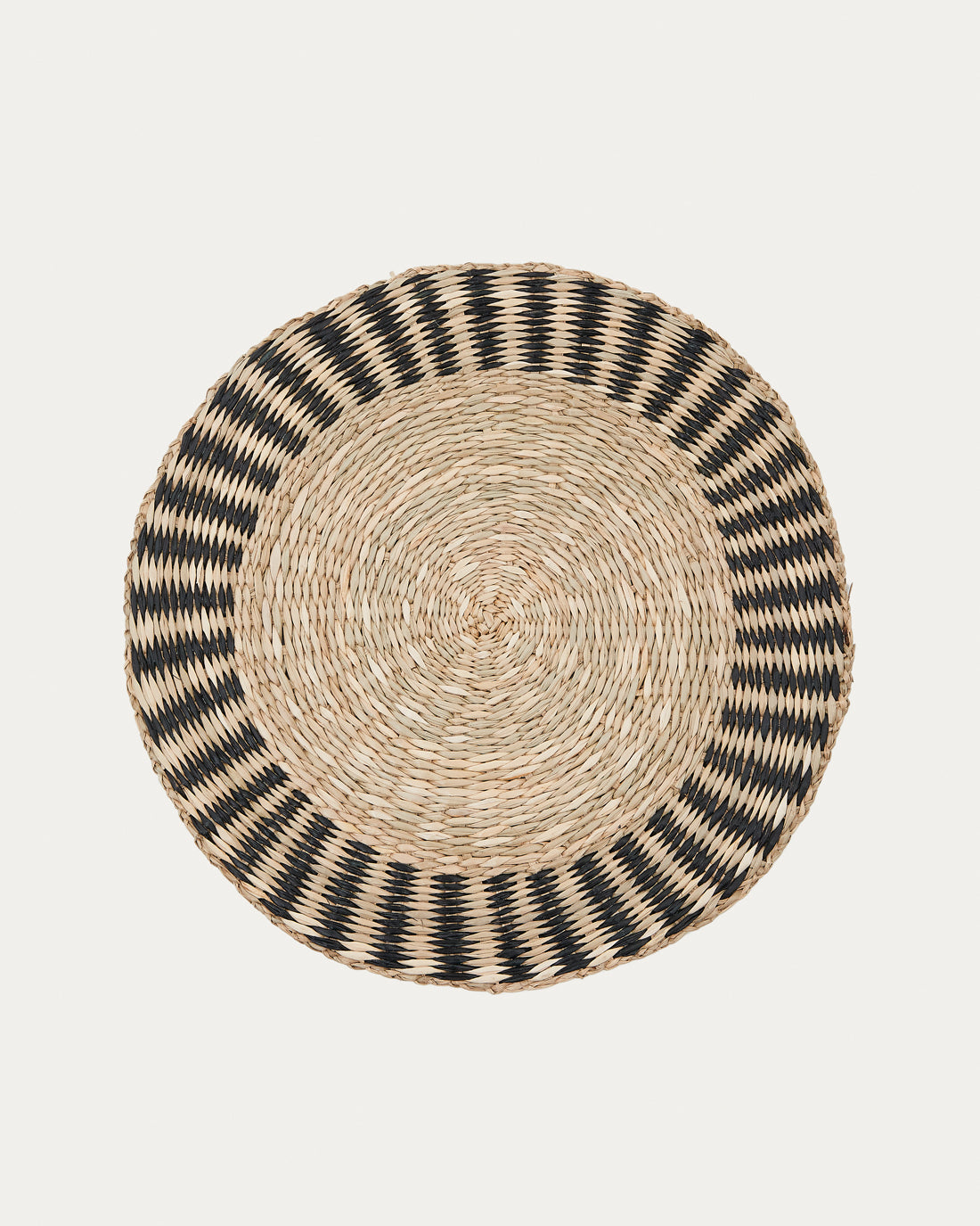 Arta 2 darabos asztalterítő szett természetes rostokból, természetes és fekete színben, Ø35 cm