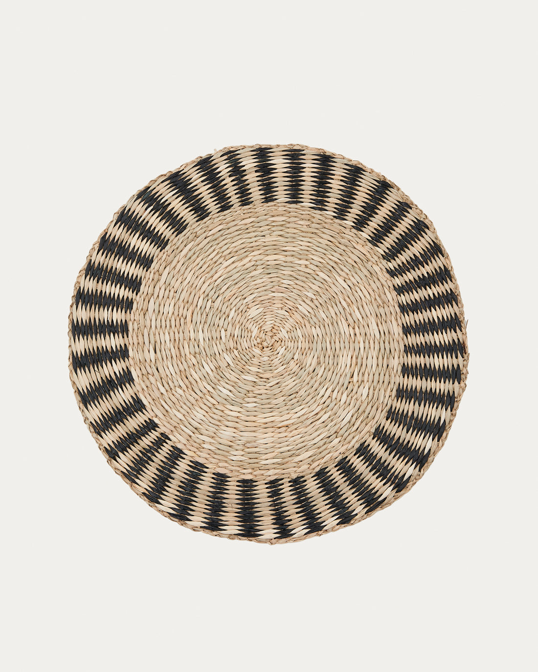 Arta set of 2 placemats made from natural fibres in a natural and black finish Ø35 cm - Product View