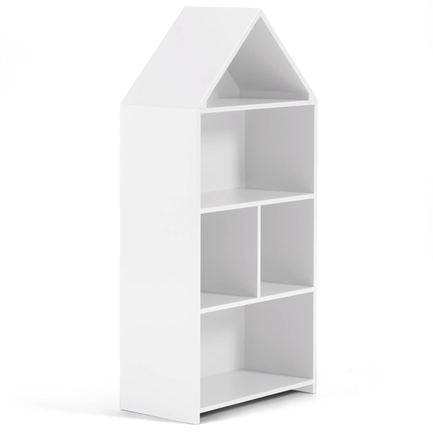 Celeste kids’ little house shelf unit in white MDF 50 x 105 cm - Product Image