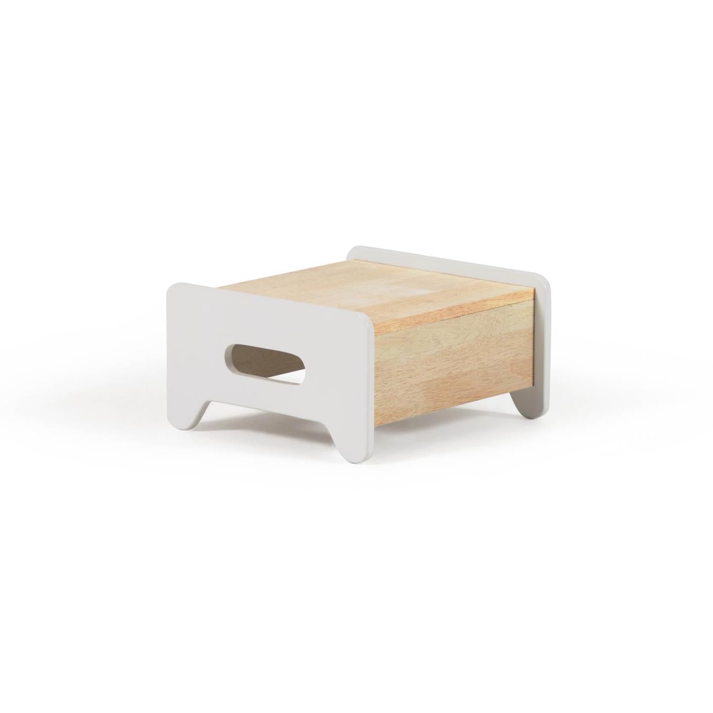 Cecilia kids’ step-stool in solid natural and white pine - Product Image