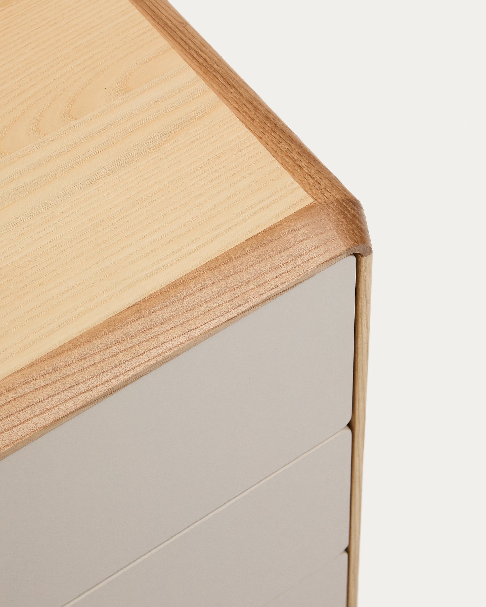Anielle solid ash & ash veneer sideboard with 1 door and 3 drawers, 150 x 78 cm - Detail