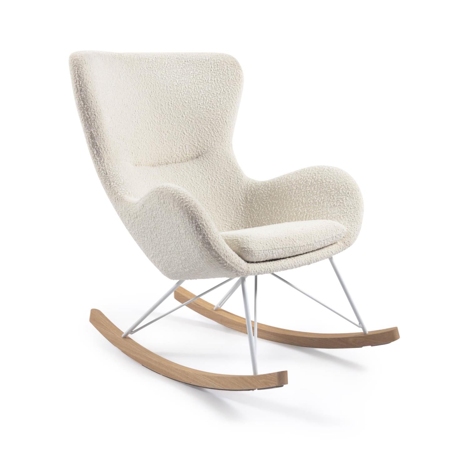Vania rocking chair in white bouclé - Product Image