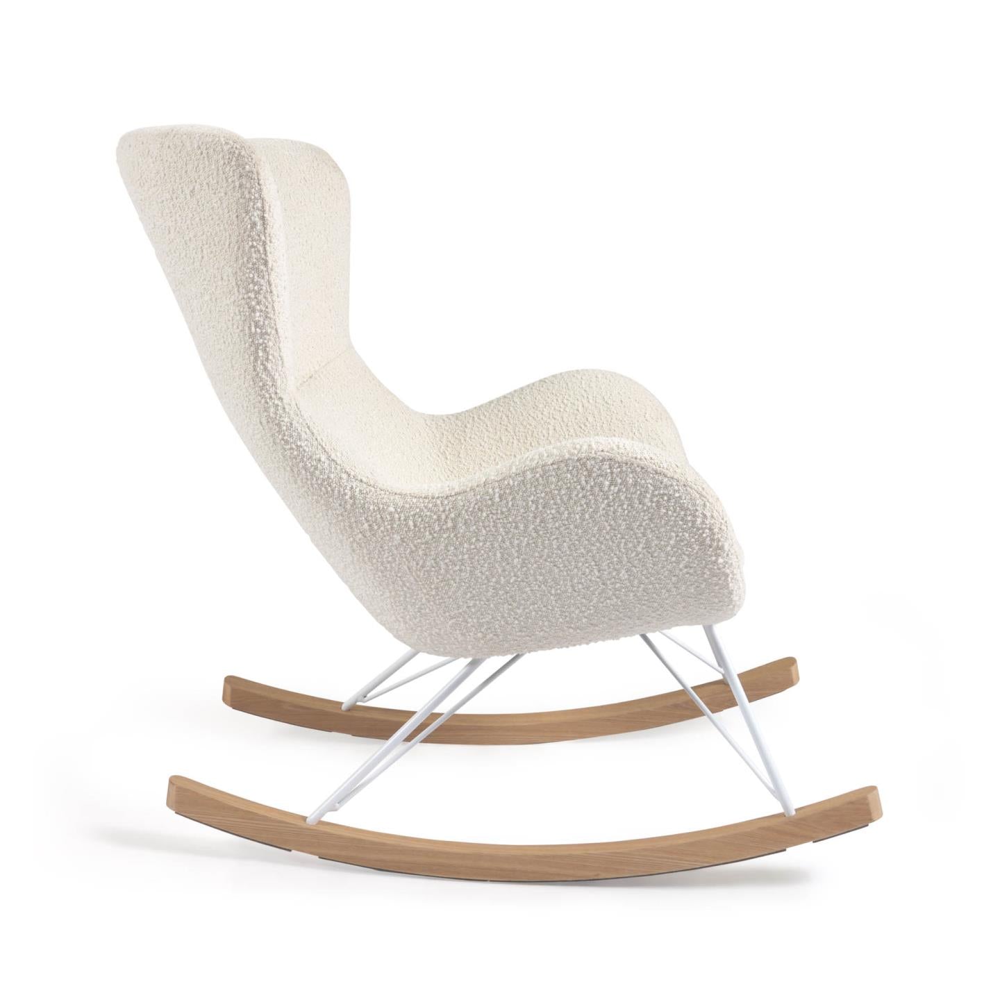 Vania rocking chair in white bouclé - Product Image