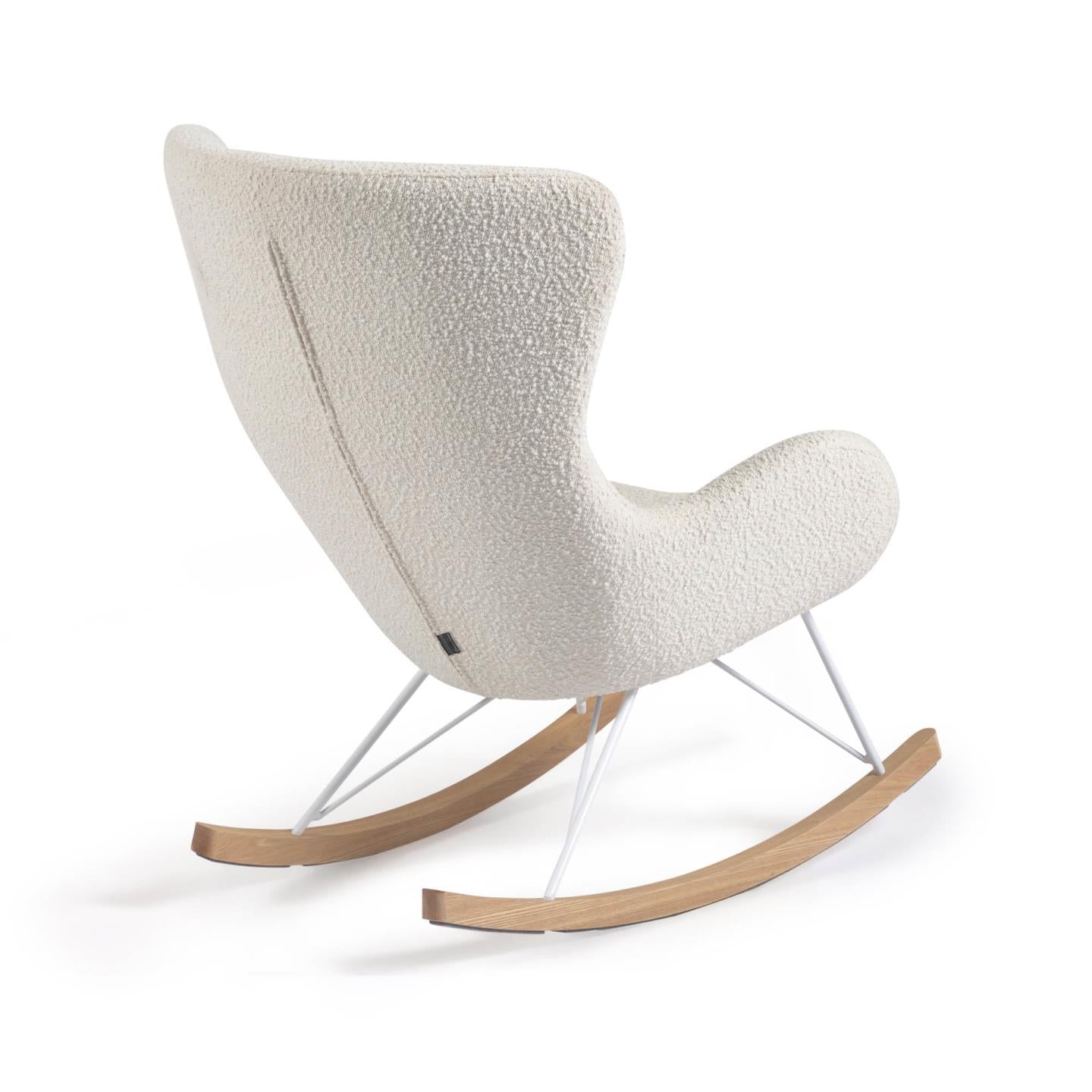 Vania rocking chair in white bouclé - Product Image