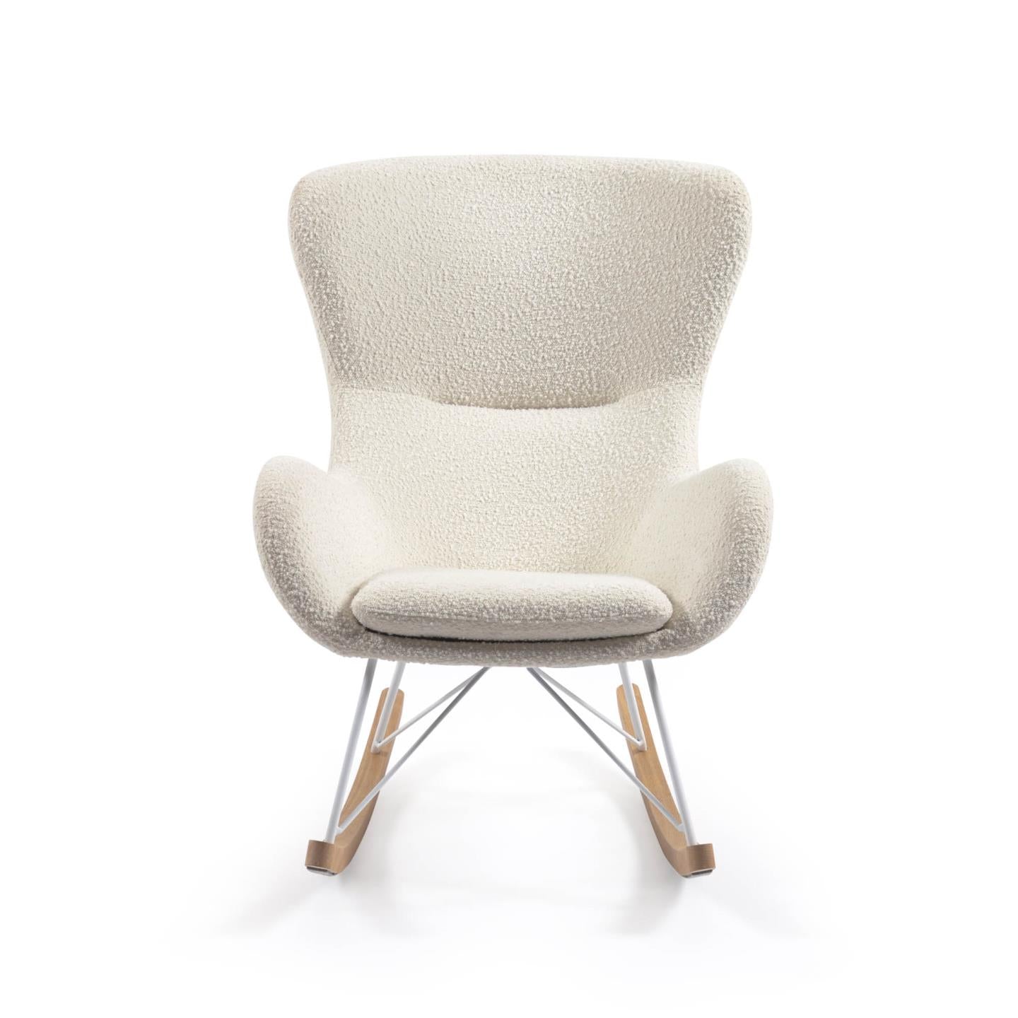 Vania rocking chair in white bouclé - Product Image