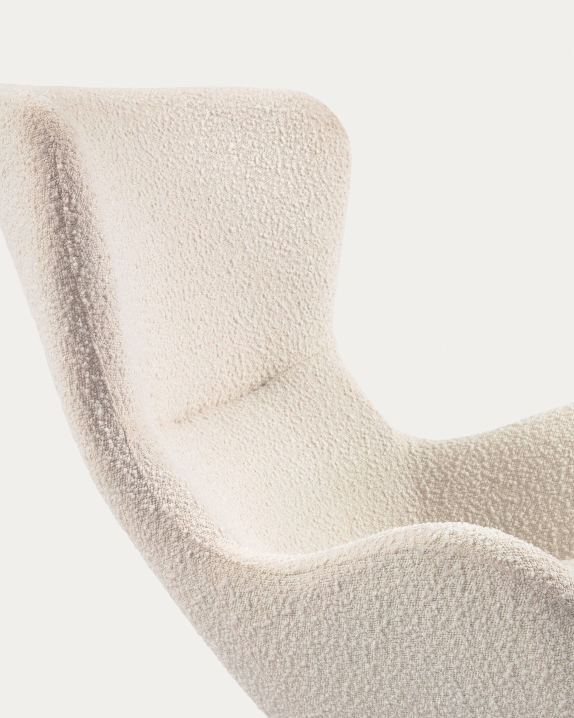 Vania rocking chair in white bouclé - Detail