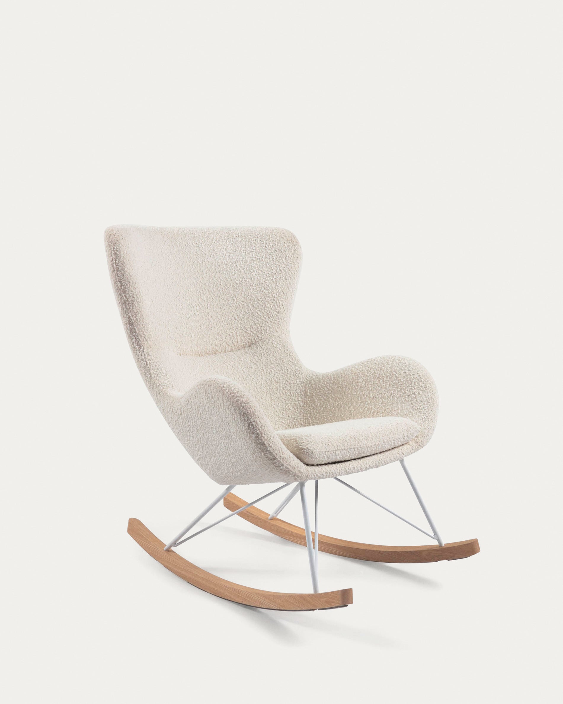 Vania rocking chair in white bouclé - Product View
