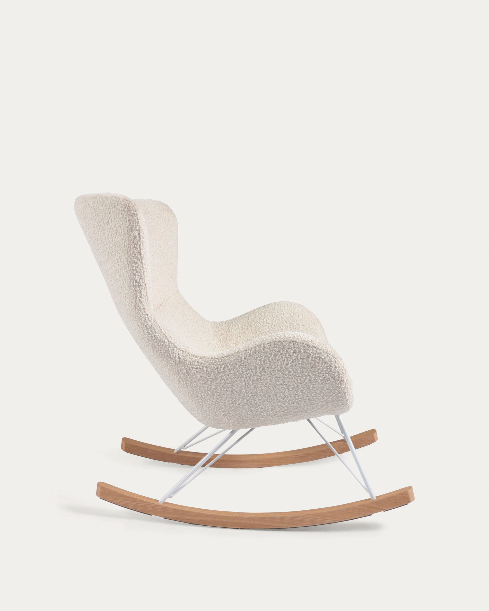 Vania rocking chair in white bouclé - Product View