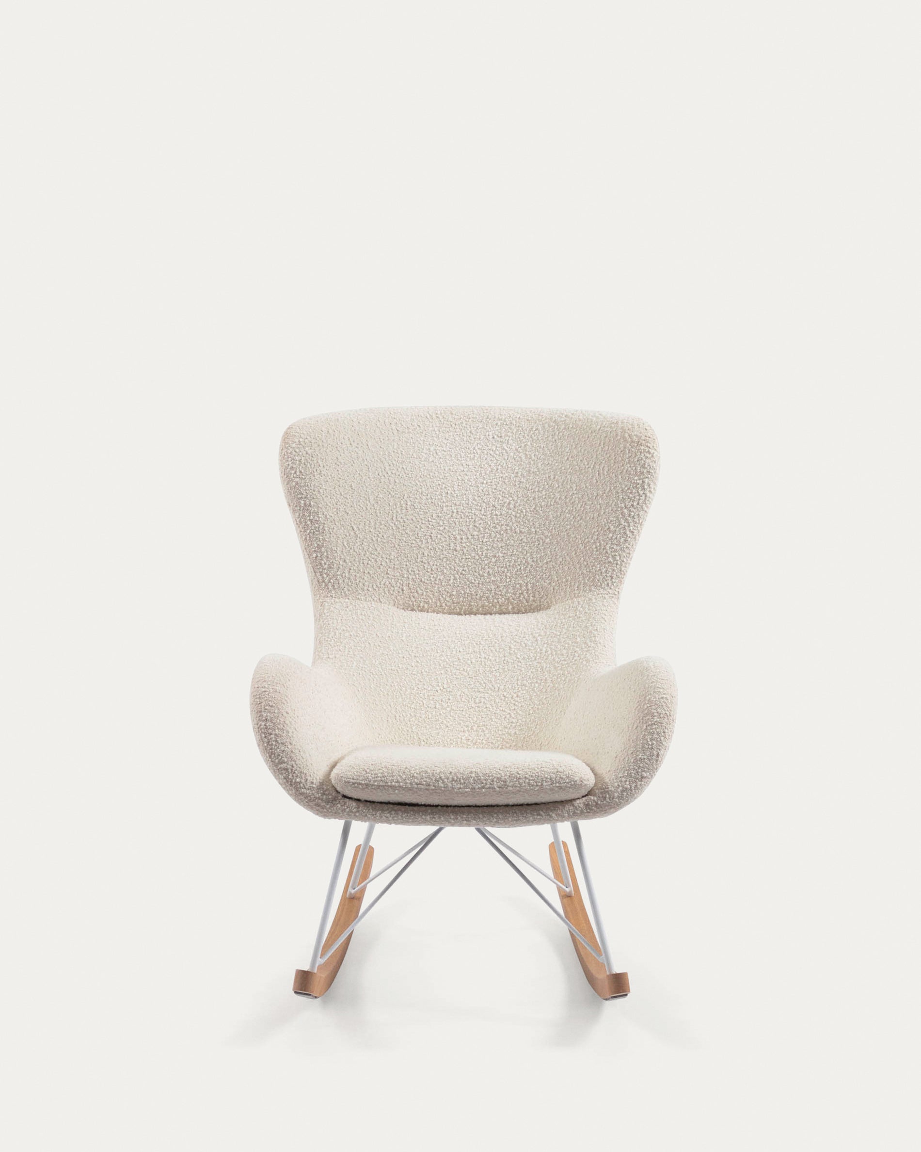 Vania rocking chair in white bouclé - Product View
