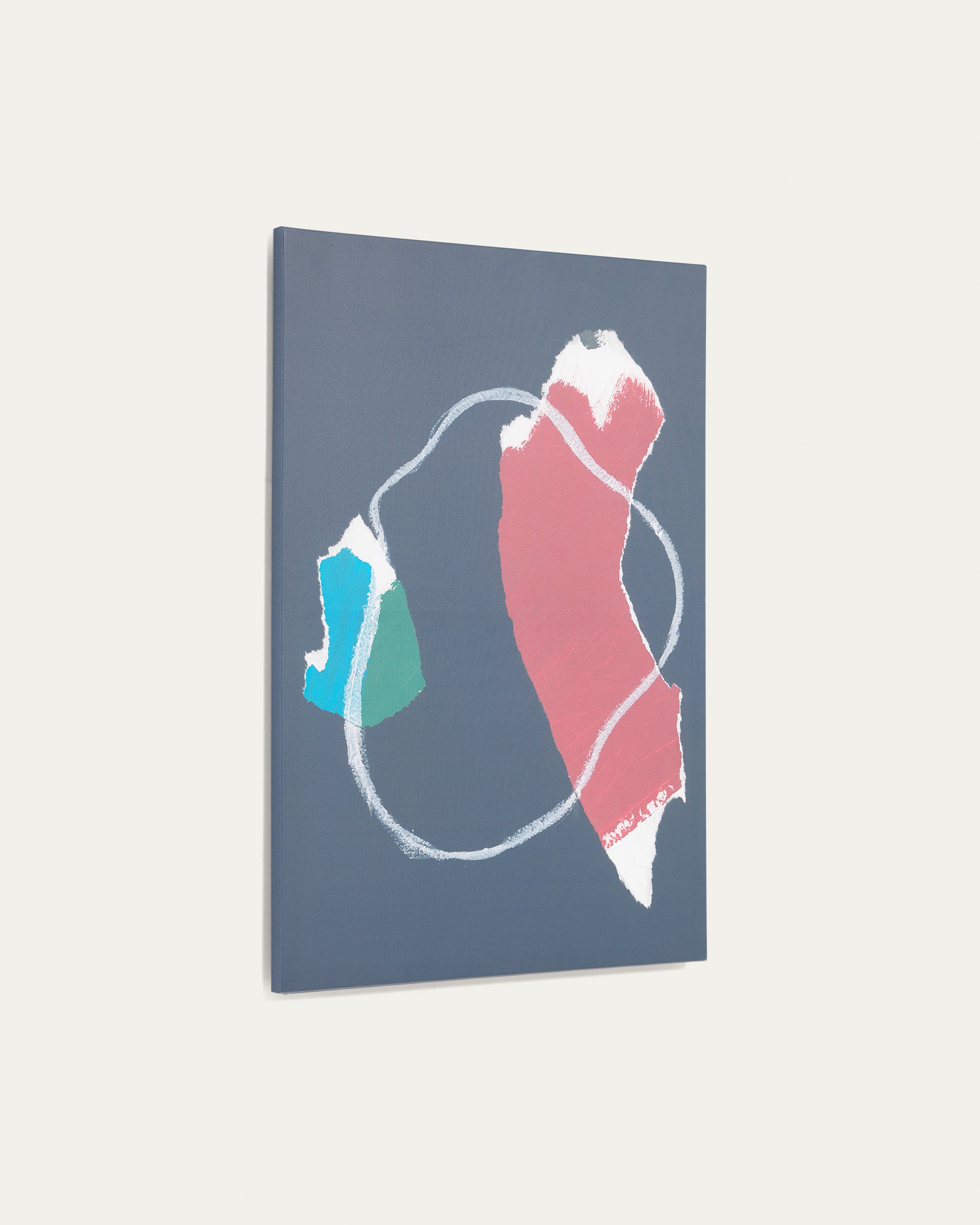 Zoeli blue and red abstract canvas 60 x 90 cm - Product View