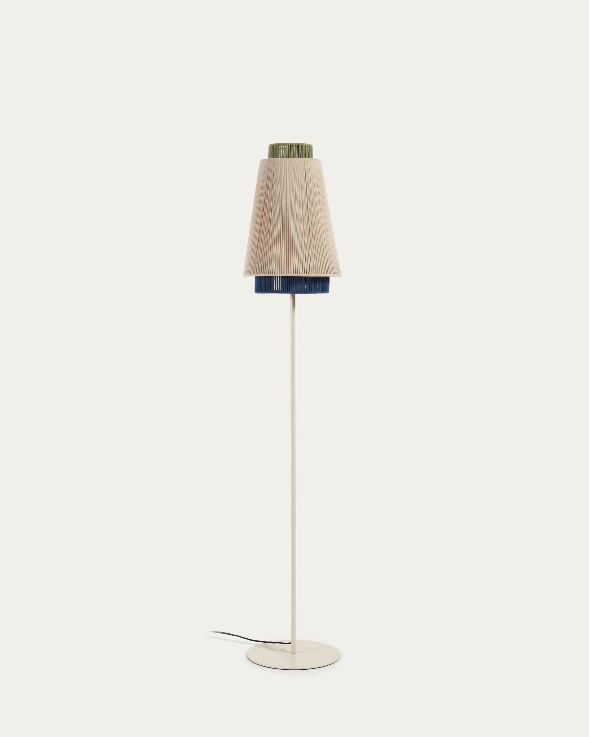 Yuvia cotton floor lamp with a beige and blue finish - Product View
