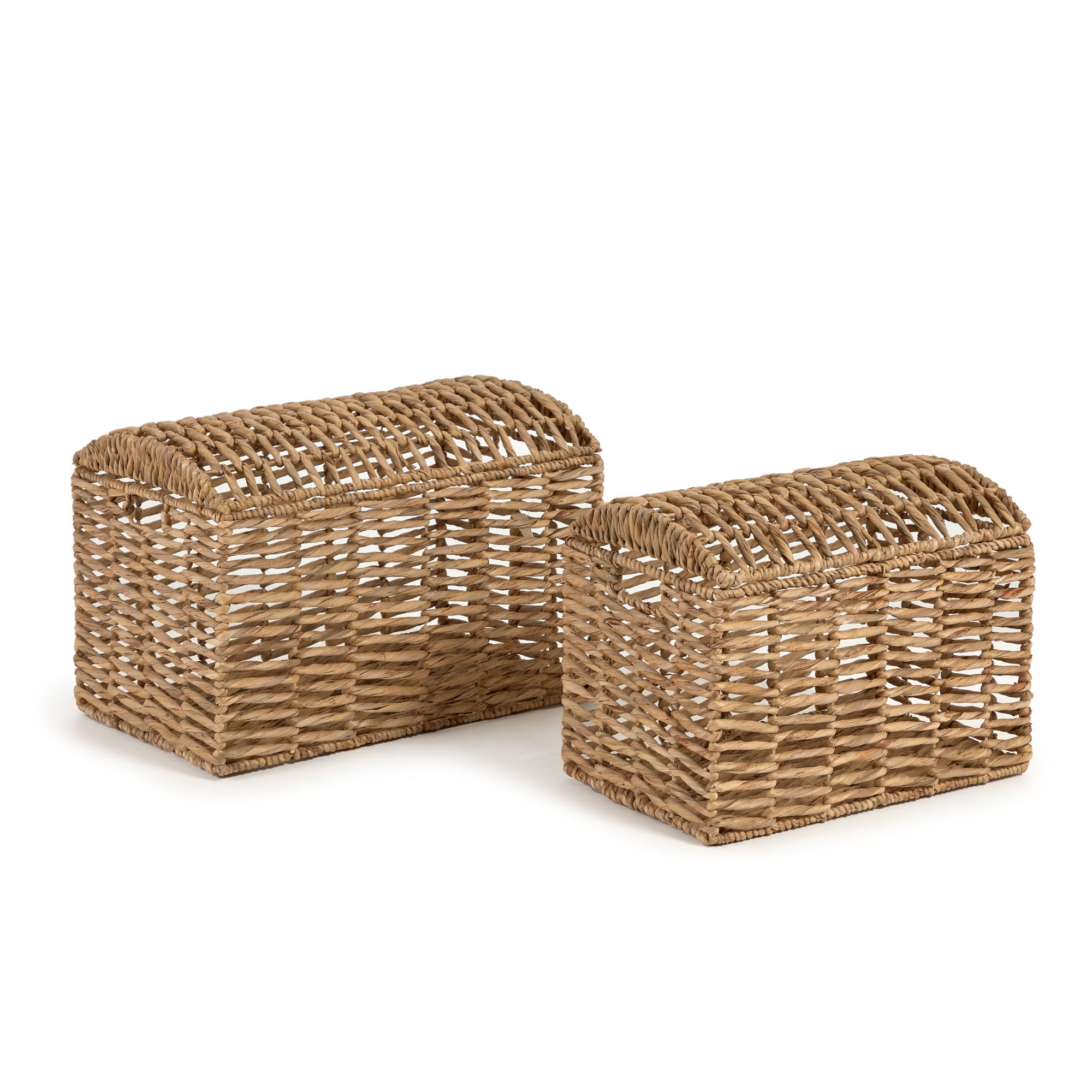 Xuliana set of 2 natural fibre trunks, with a natural finish - Product Image