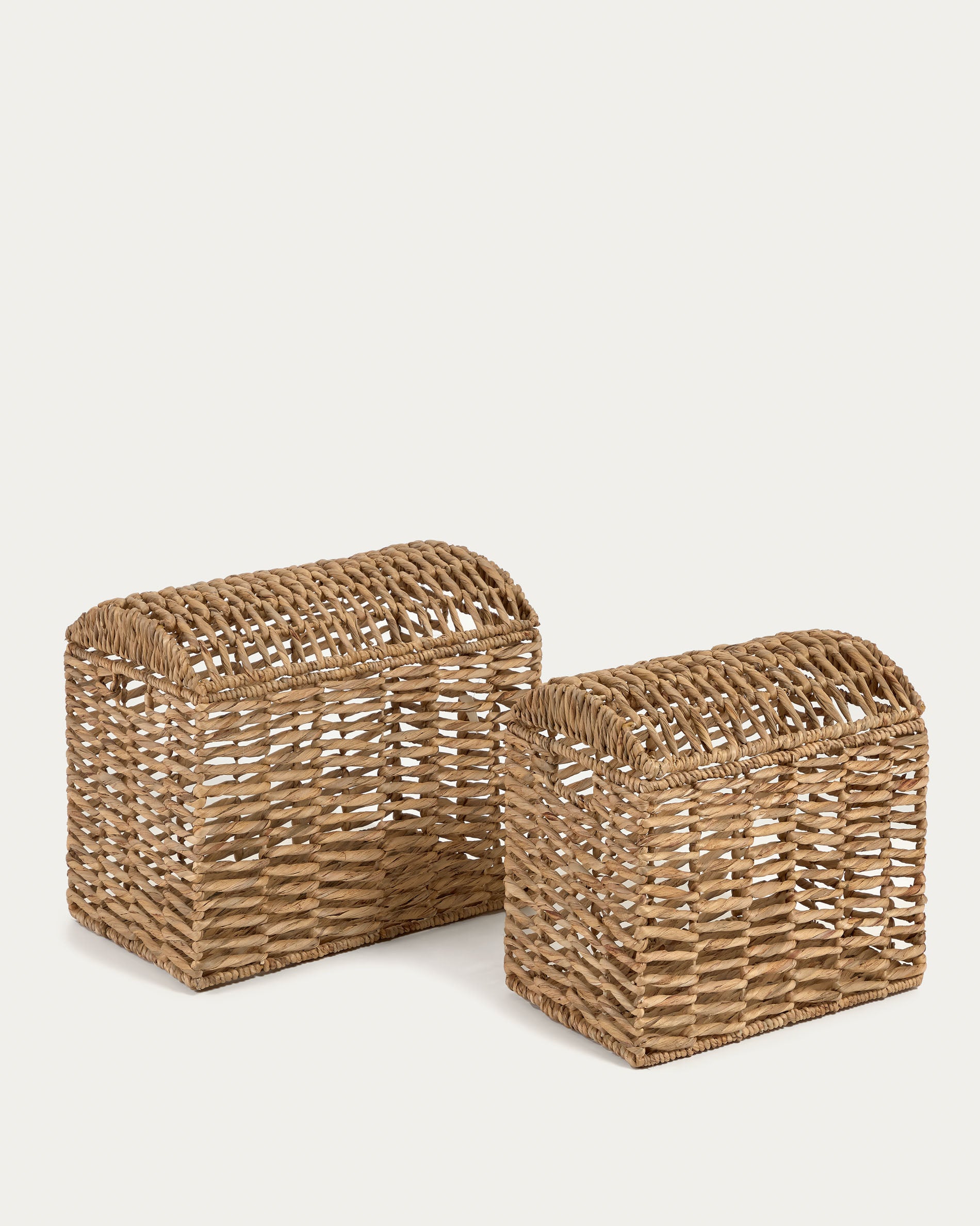 Xuliana set of 2 natural fibre trunks, with a natural finish - Product View