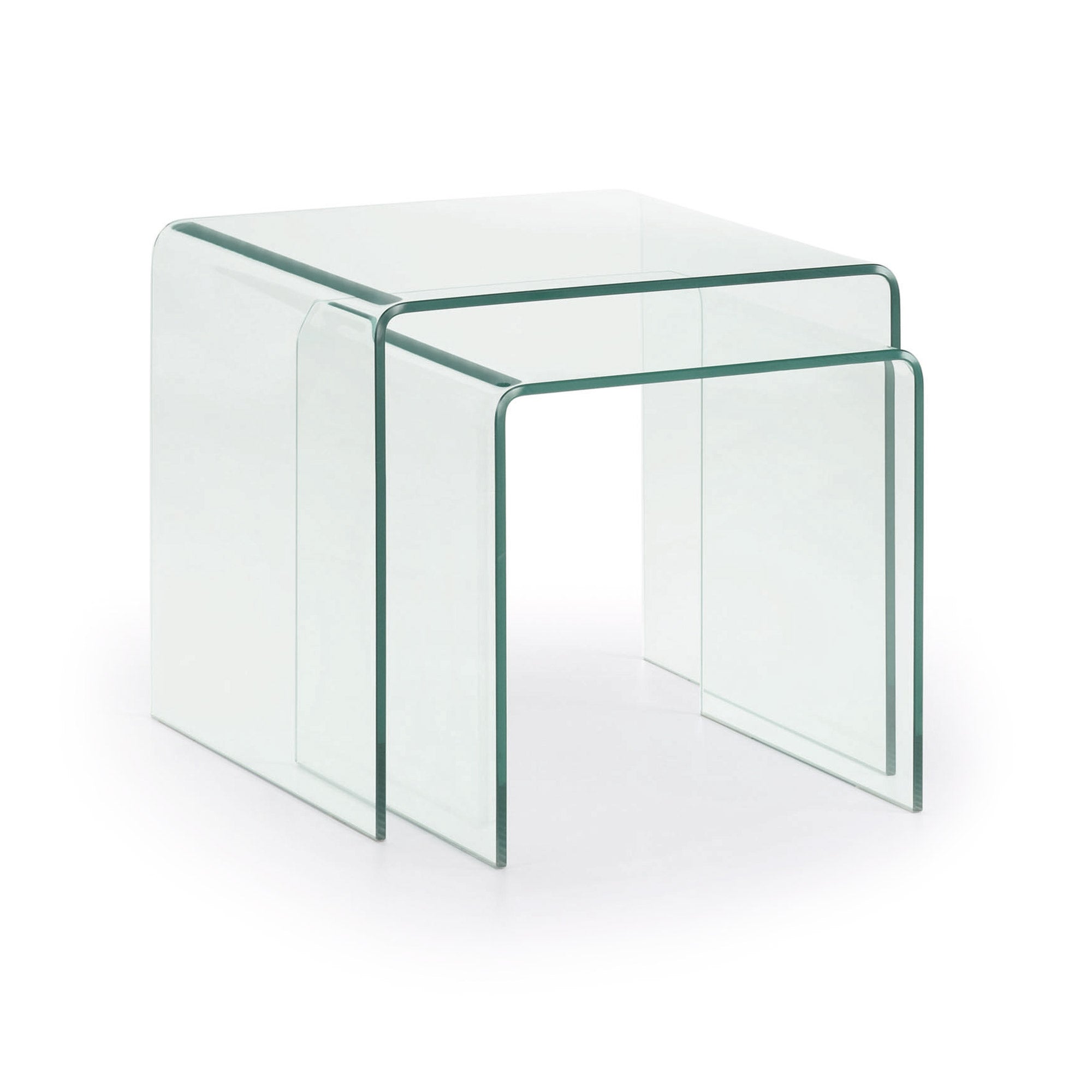 Burano nest of 2 glass tables