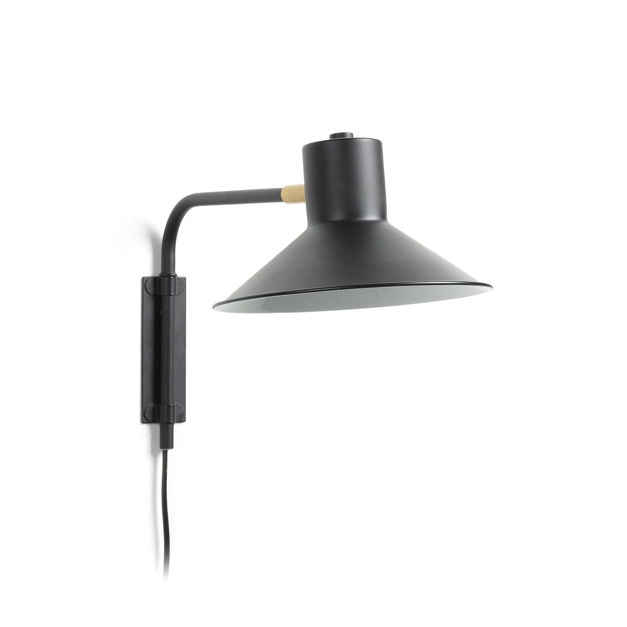 Small Aria wall light in steel with black finish