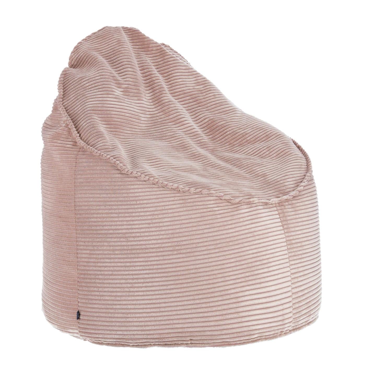 Wilma pouffe in pink wide seam corduroy, Ø 80 cm