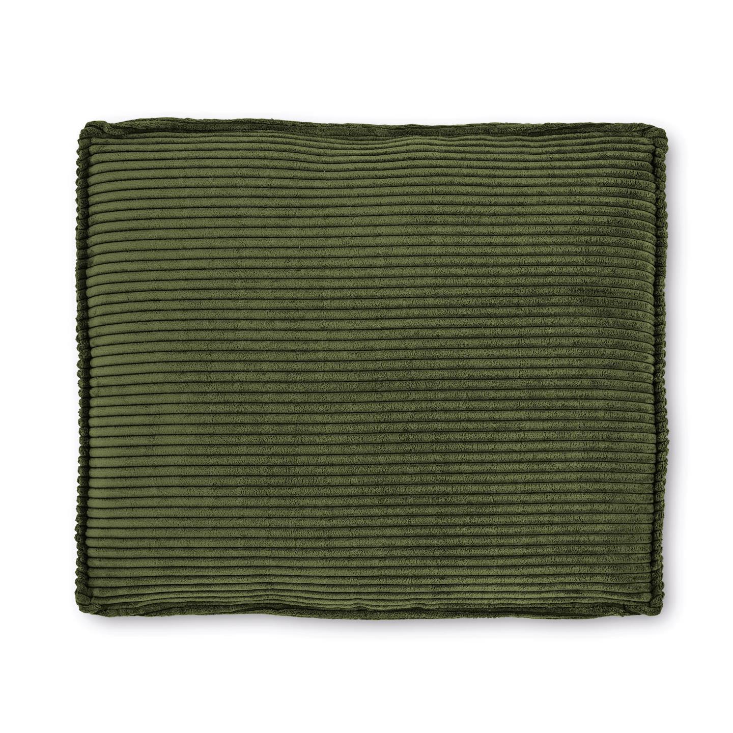 Blok párna, zöld, széles varrású kordbársony, 50 x 60 cm