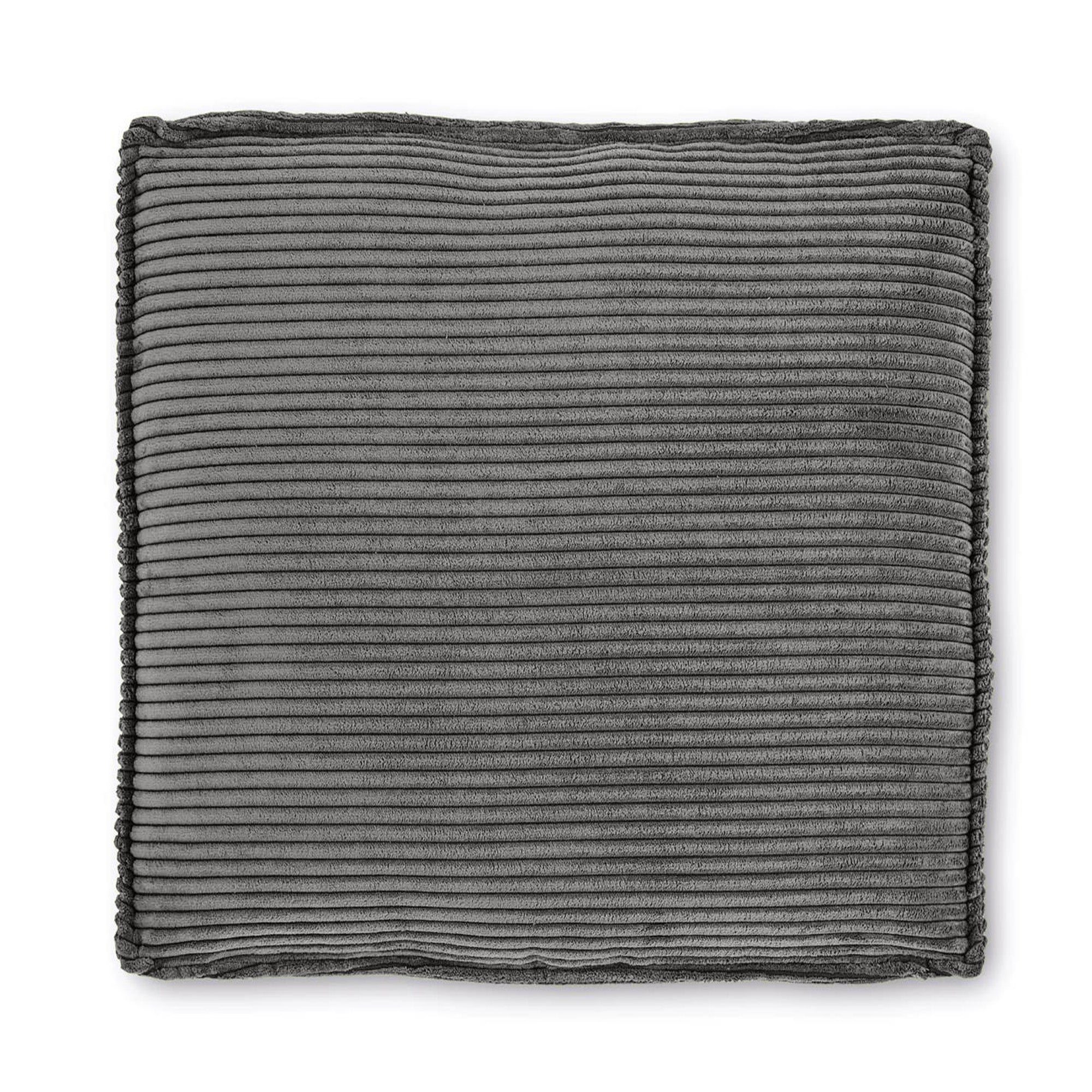Blok cushion in grey wide seam corduroy, 60 x 60 cm